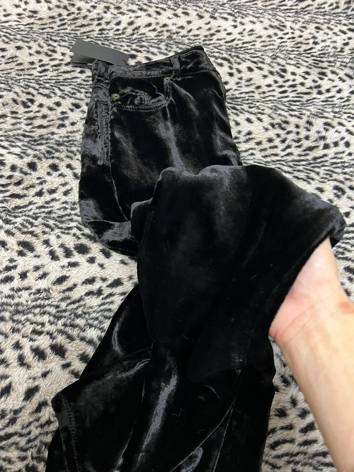 Saint Laurent Paris SS20 Mid-Rise Stonewashed Dévoré Velvet Pants sz28 Size 28" / US 6 / IT 42 - 3 Thumbnail