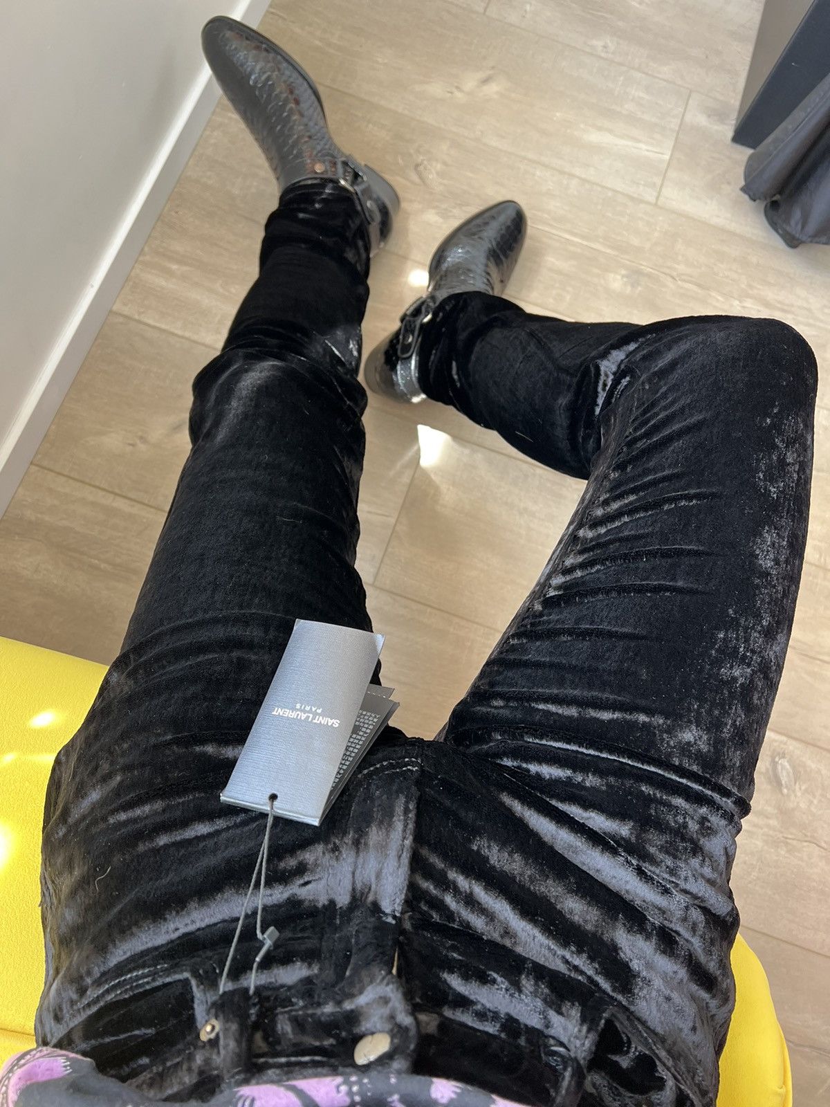 Saint Laurent Paris SS20 Mid-Rise Stonewashed Dévoré Velvet Pants sz28 Size 28" / US 6 / IT 42 - 11 Thumbnail