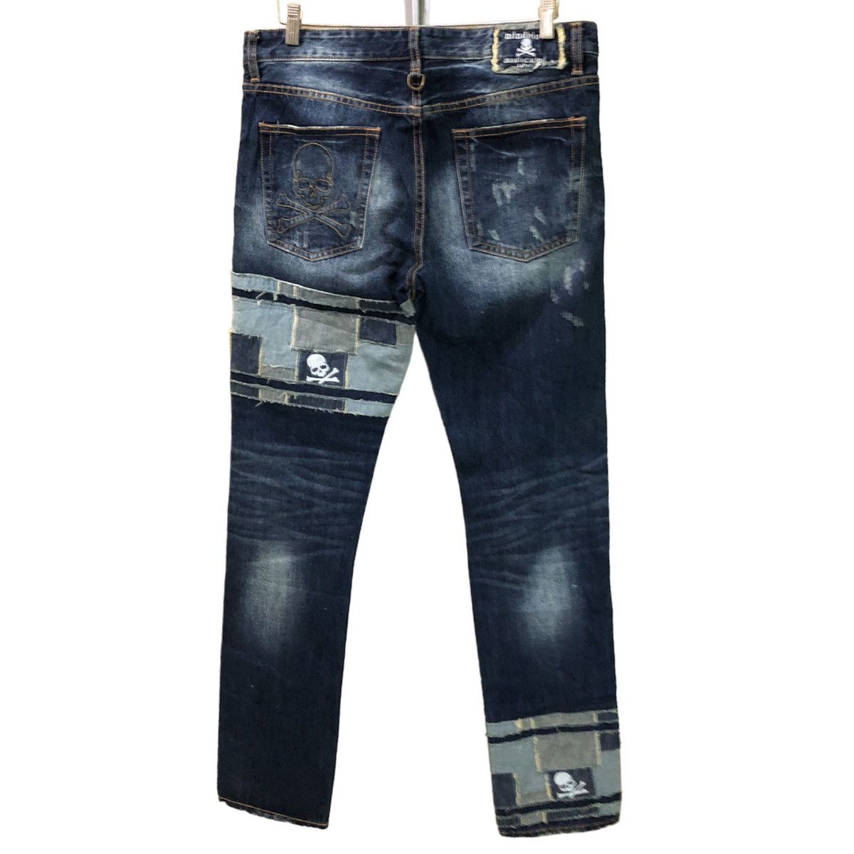 image of Mastermind Japan Mindblow Patchwork Denim Jeans, Men's (Size 34)