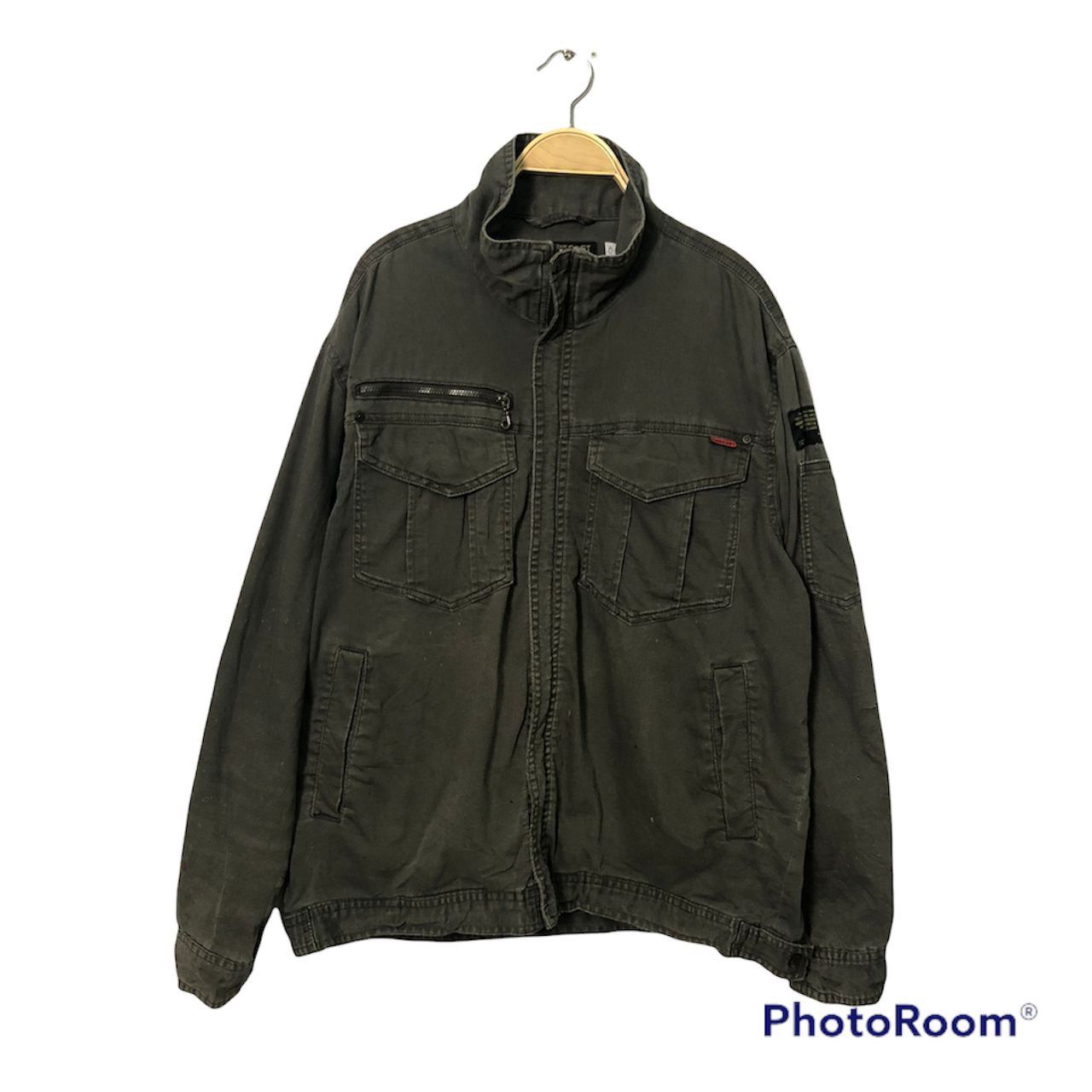 image of Faded Glory x Vintage Forecast Faded Black Zipper Ups Multipocket Jacket, Men's (Size XL)