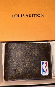 Louis Vuitton LV x NBA Brown Monogram Red White Blue Logo Bifold