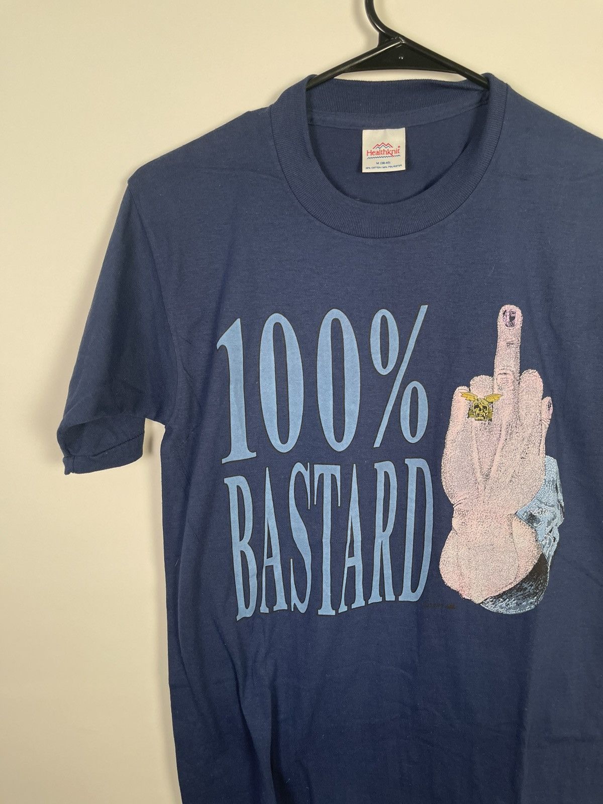 Vintage 🚭VINTAGE 1989🚭SINGLE STITCH 100% BASTARD Middle Finger M Size US M / EU 48-50 / 2 - 5 Thumbnail