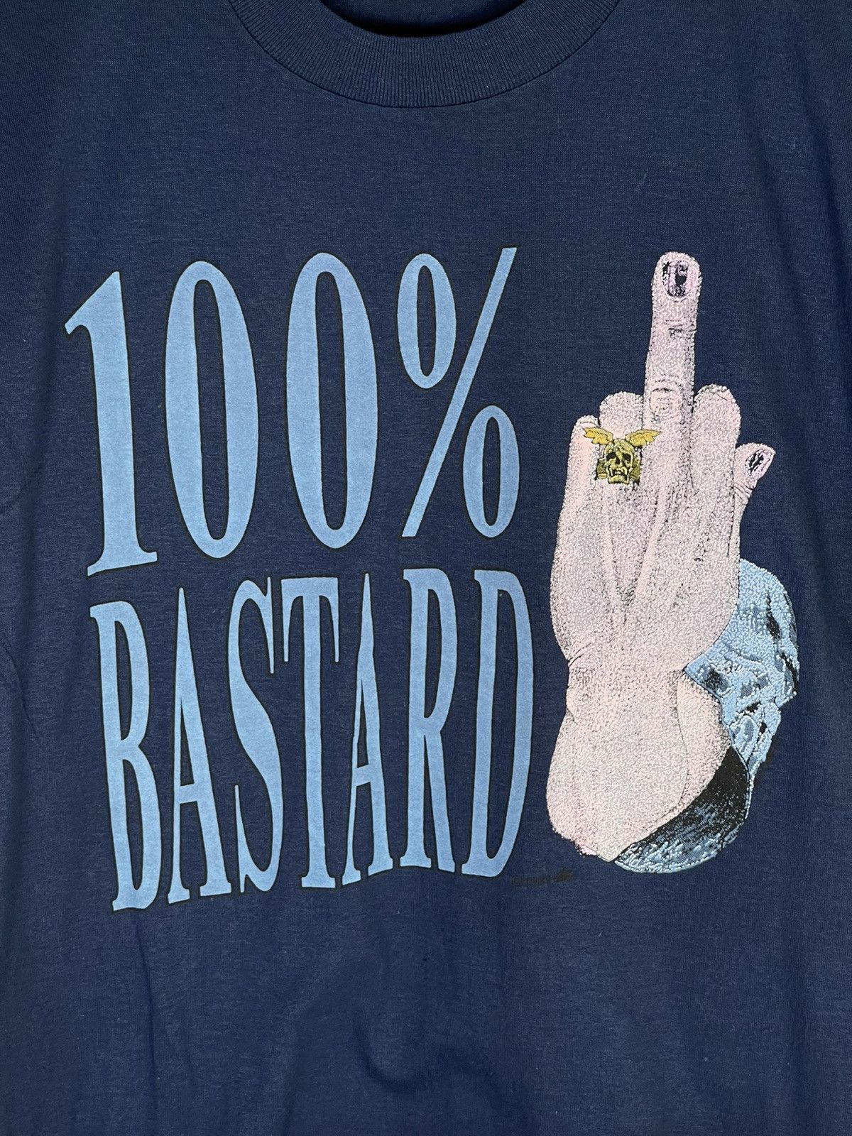 Vintage 🚭VINTAGE 1989🚭SINGLE STITCH 100% BASTARD Middle Finger M Size US M / EU 48-50 / 2 - 2 Thumbnail