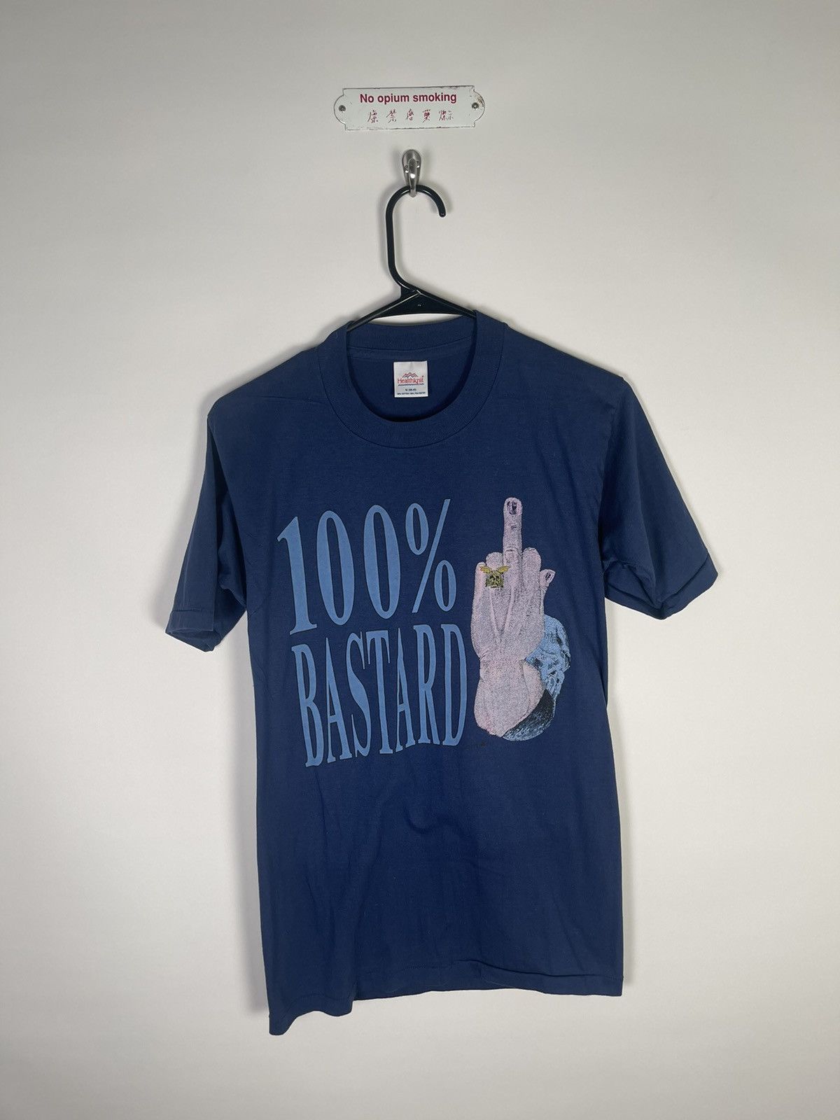 Vintage 🚭VINTAGE 1989🚭SINGLE STITCH 100% BASTARD Middle Finger M Size US M / EU 48-50 / 2 - 1 Thumbnail