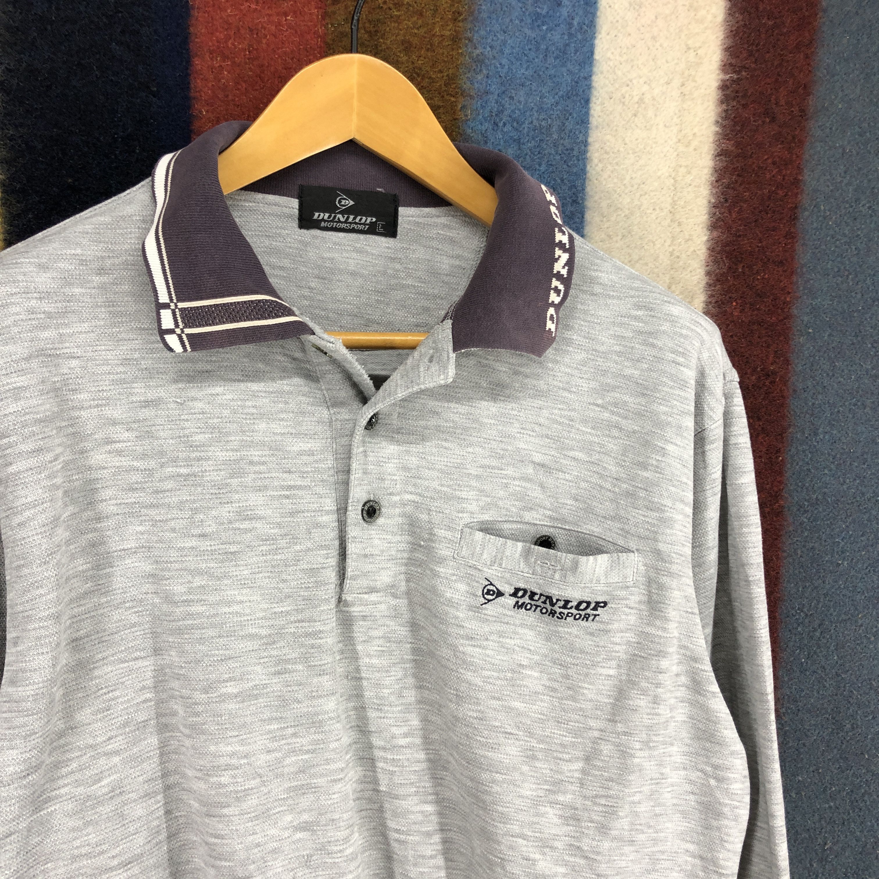 Dunlop DUNLOP MOTORSPORT Polo Sweatshirt Single Pocket #0532/W Size US M / EU 48-50 / 2 - 2 Thumbnail