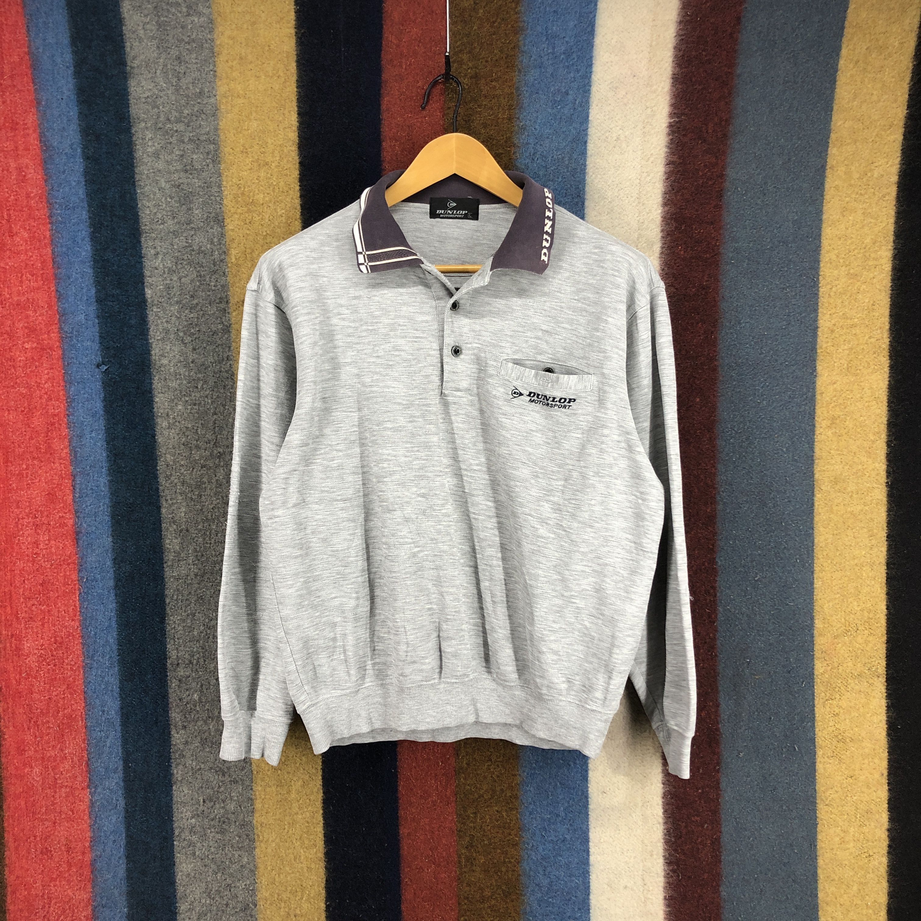 Dunlop DUNLOP MOTORSPORT Polo Sweatshirt Single Pocket #0532/W Size US M / EU 48-50 / 2 - 1 Thumbnail