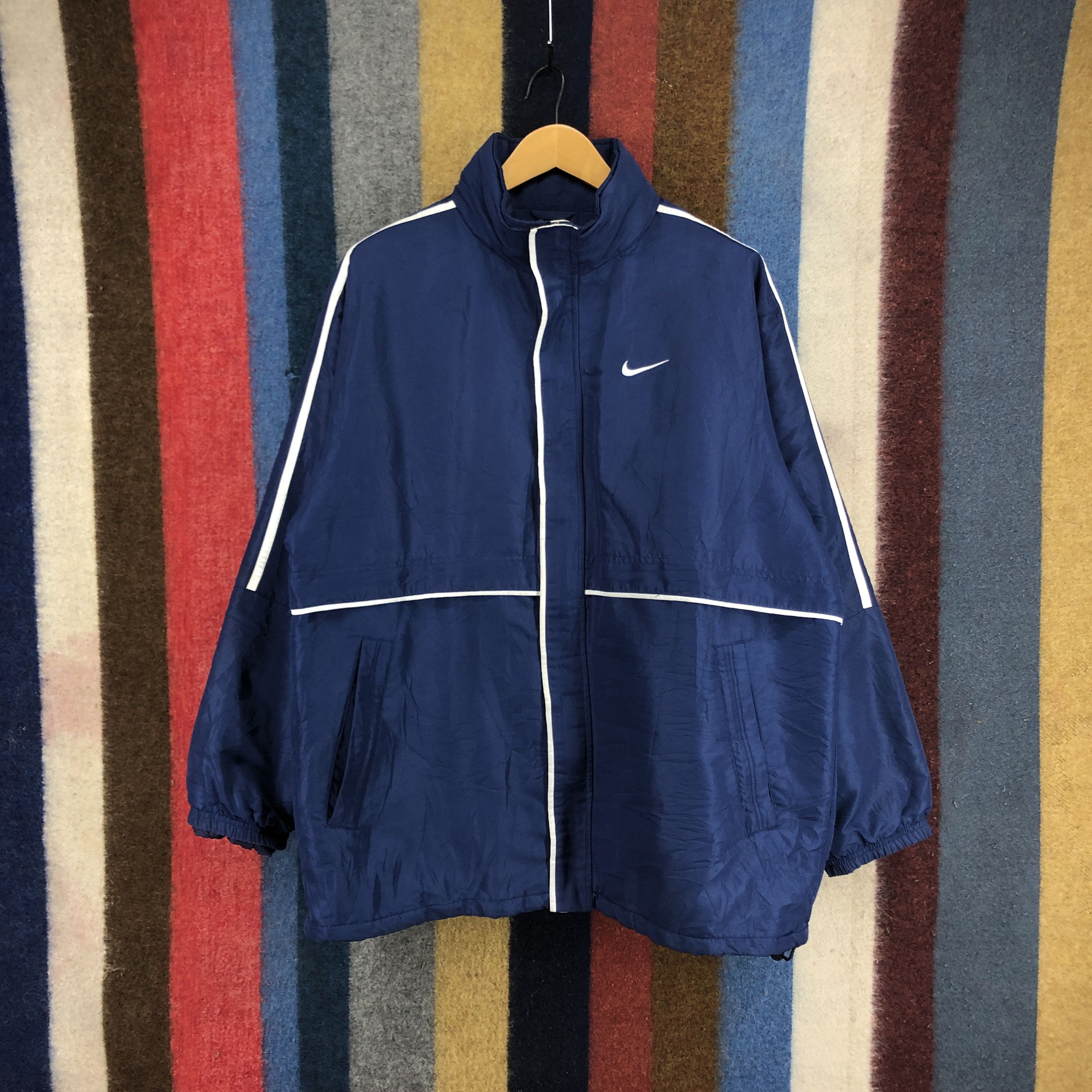 Nike 90s Vintage NIKE BLACK LABEL Nylon Jacket W/Hoodie #0437/S Size US XL / EU 56 / 4 - 1 Thumbnail