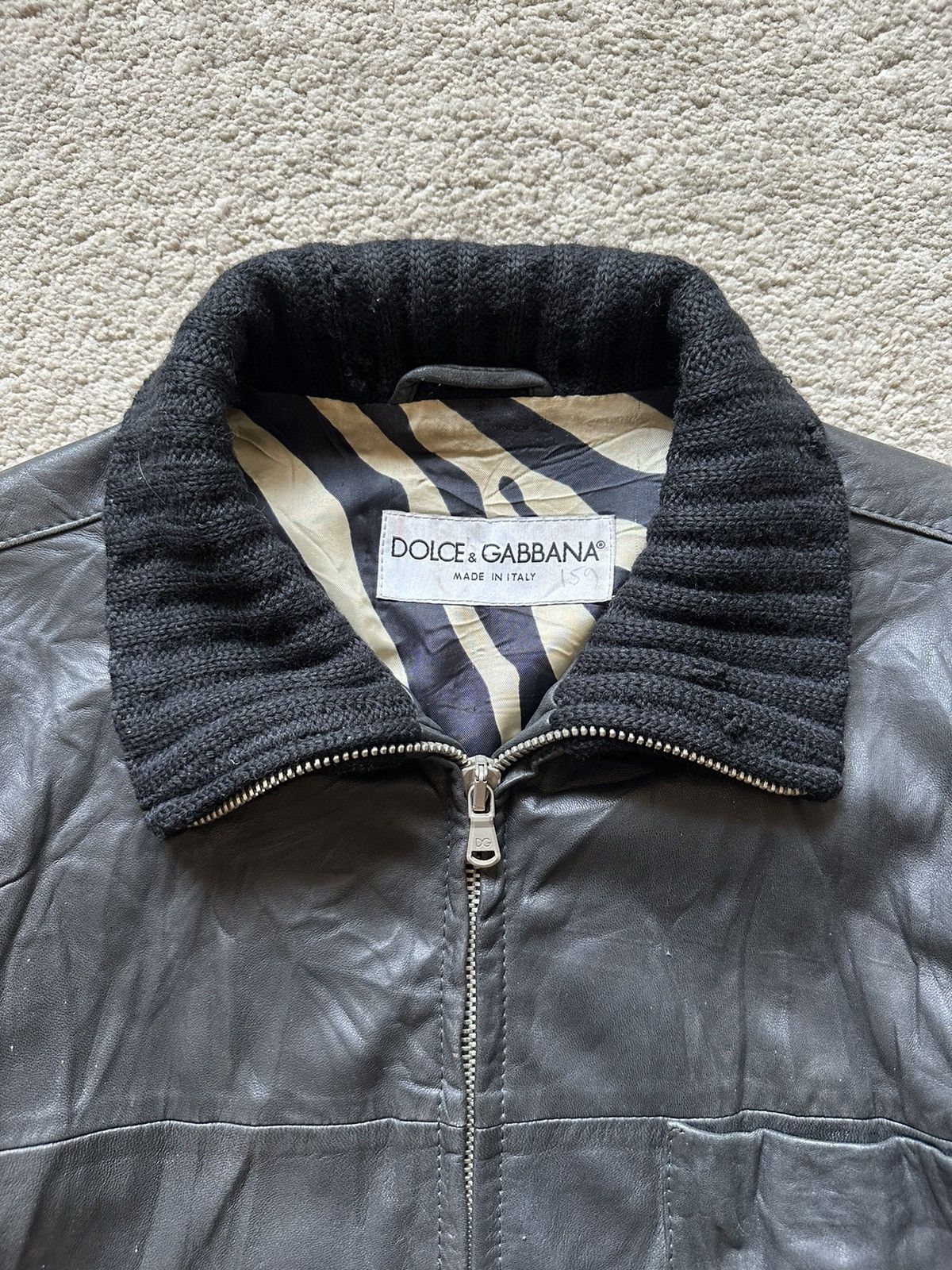 Dolce & Gabbana 1990s Dolce & Gabbana Leather Jacket Size US L / EU 52-54 / 3 - 5 Thumbnail