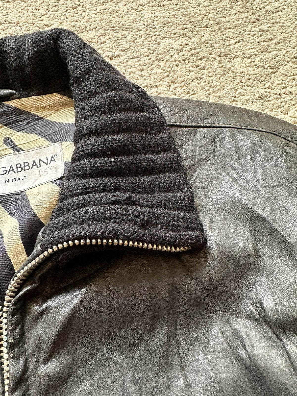 Dolce & Gabbana 1990s Dolce & Gabbana Leather Jacket Size US L / EU 52-54 / 3 - 7 Thumbnail