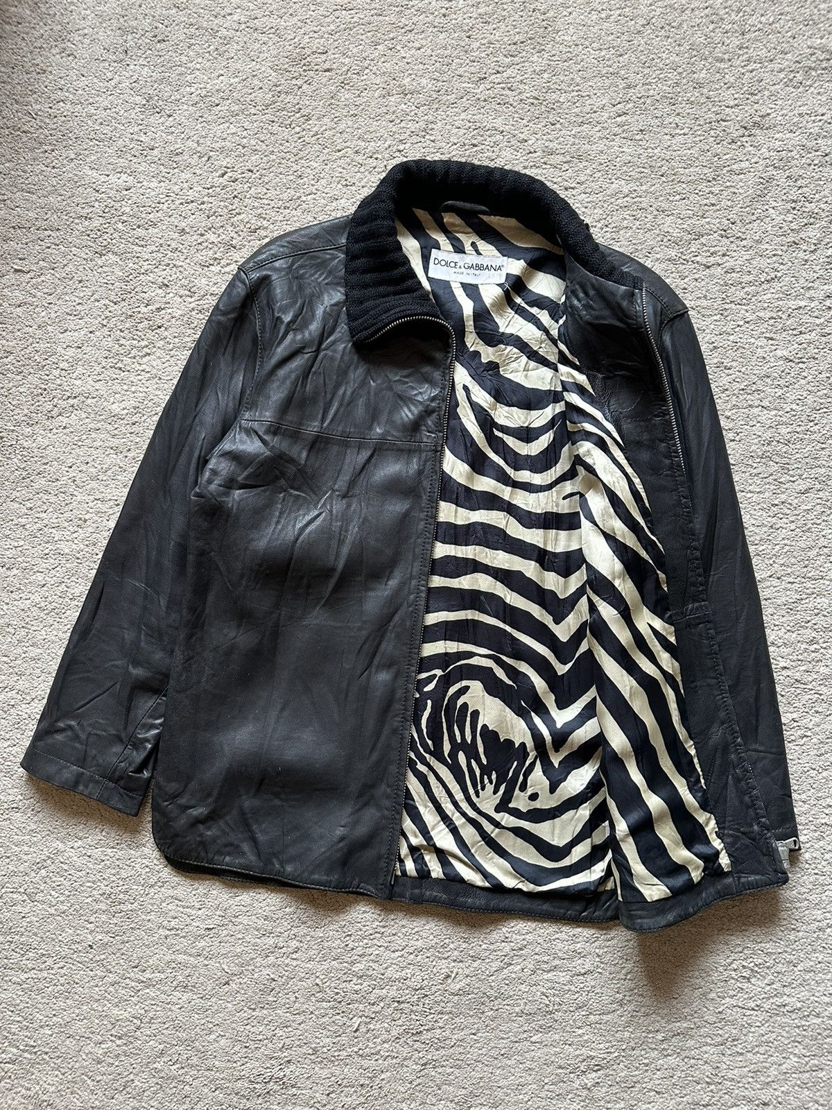 Dolce & Gabbana 1990s Dolce & Gabbana Leather Jacket Size US L / EU 52-54 / 3 - 2 Thumbnail