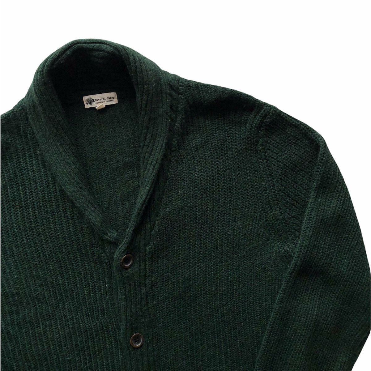 Japanese Brand Vintage Knit Shawl Collar Natural Story Authentic Garment Size US L / EU 52-54 / 3 - 3 Thumbnail