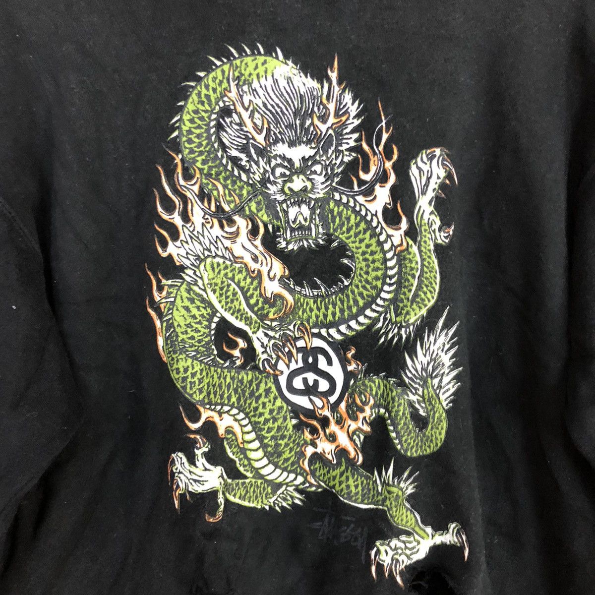 Stussy 90s Stussy Big Dragon distressed thrased Sweatshirt #H327 DL Size US M / EU 48-50 / 2 - 4 Thumbnail