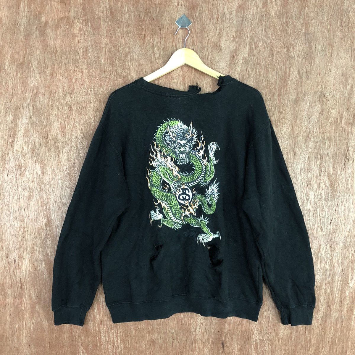 Stussy 90s Stussy Big Dragon distressed thrased Sweatshirt #H327 DL Size US M / EU 48-50 / 2 - 3 Thumbnail
