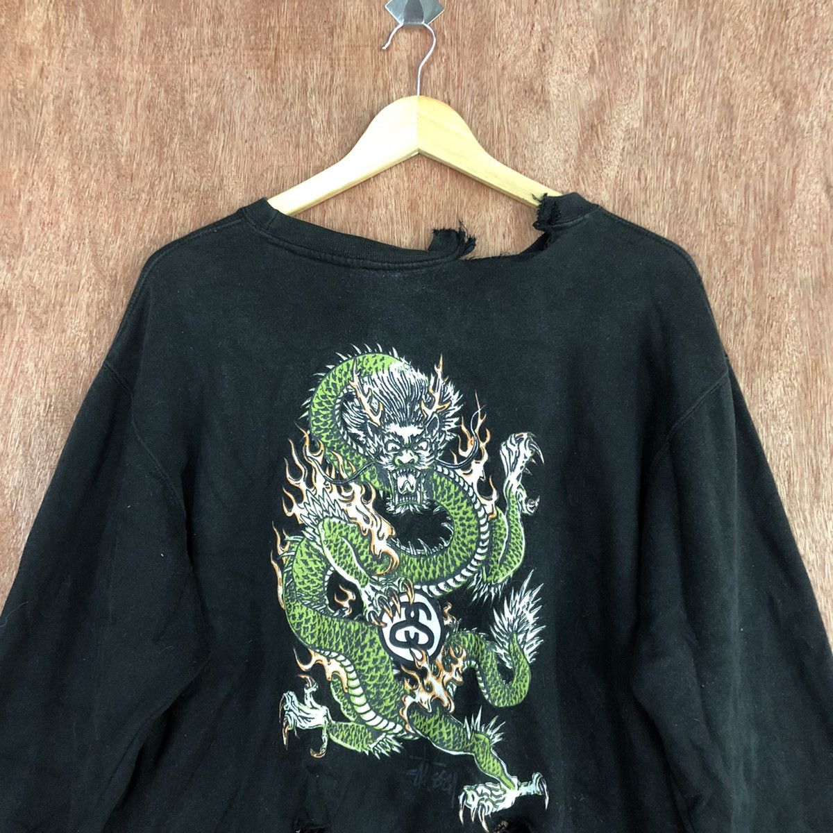 Stussy 90s Stussy Big Dragon distressed thrased Sweatshirt #H327 DL Size US M / EU 48-50 / 2 - 2 Thumbnail