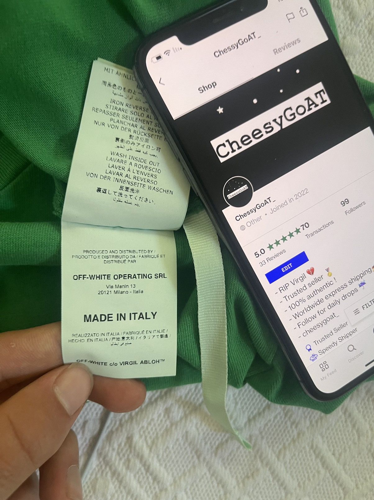 Off-White Off white Impressionism college green TEE brand new Size US XS / EU 42 / 0 - 12 Thumbnail