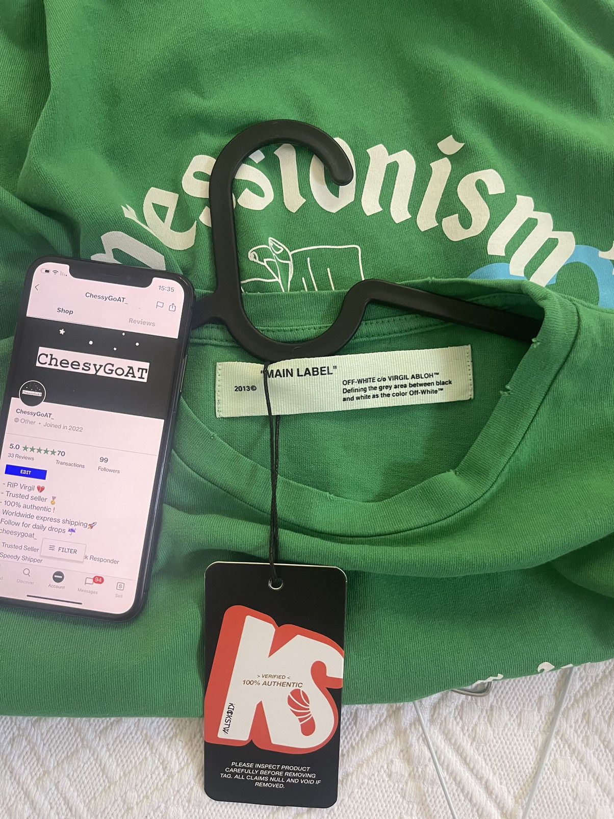 Off-White Off white Impressionism college green TEE brand new Size US XS / EU 42 / 0 - 7 Thumbnail
