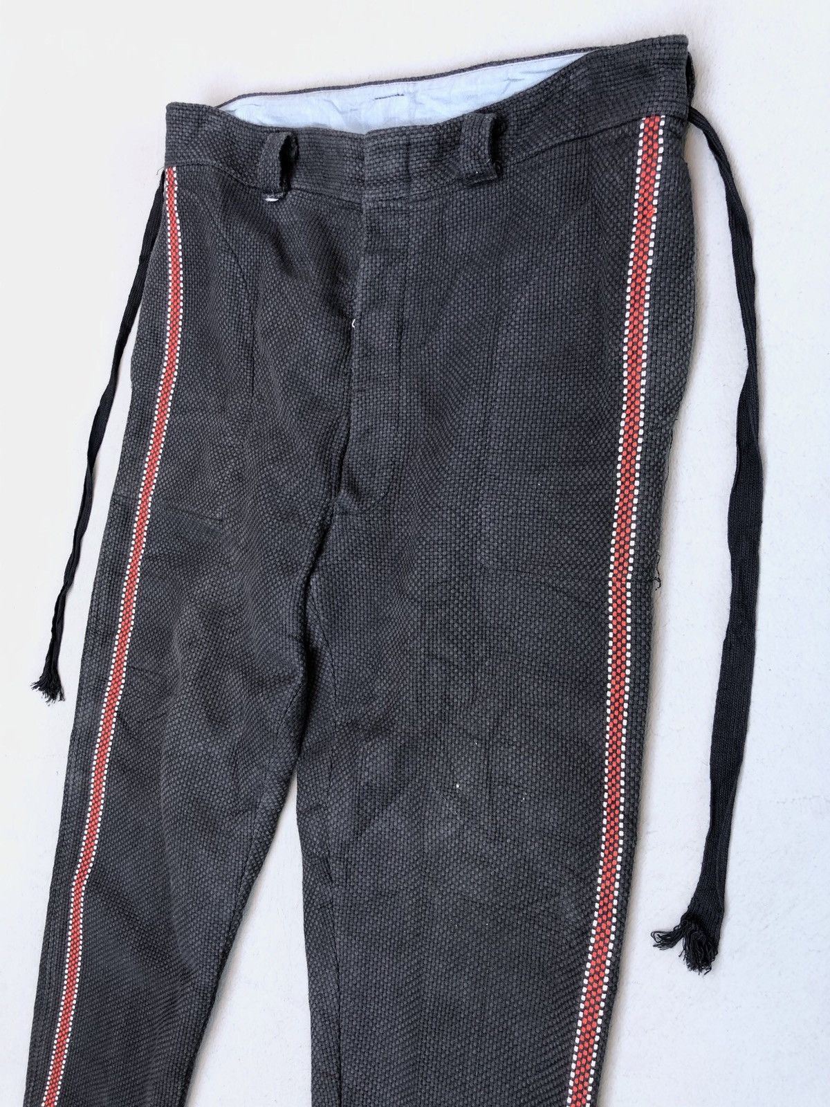 Japanese Brand × Vintage Samurai Kendo Fabric Custom Drawstring Heavy Pants Size US 34 / EU 50 - 4 Thumbnail
