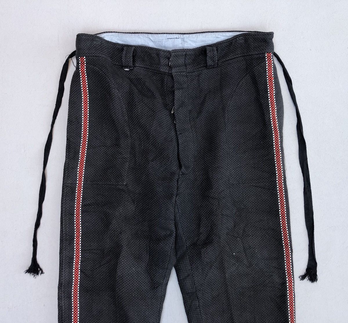 Japanese Brand × Vintage Samurai Kendo Fabric Custom Drawstring Heavy Pants Size US 34 / EU 50 - 2 Thumbnail