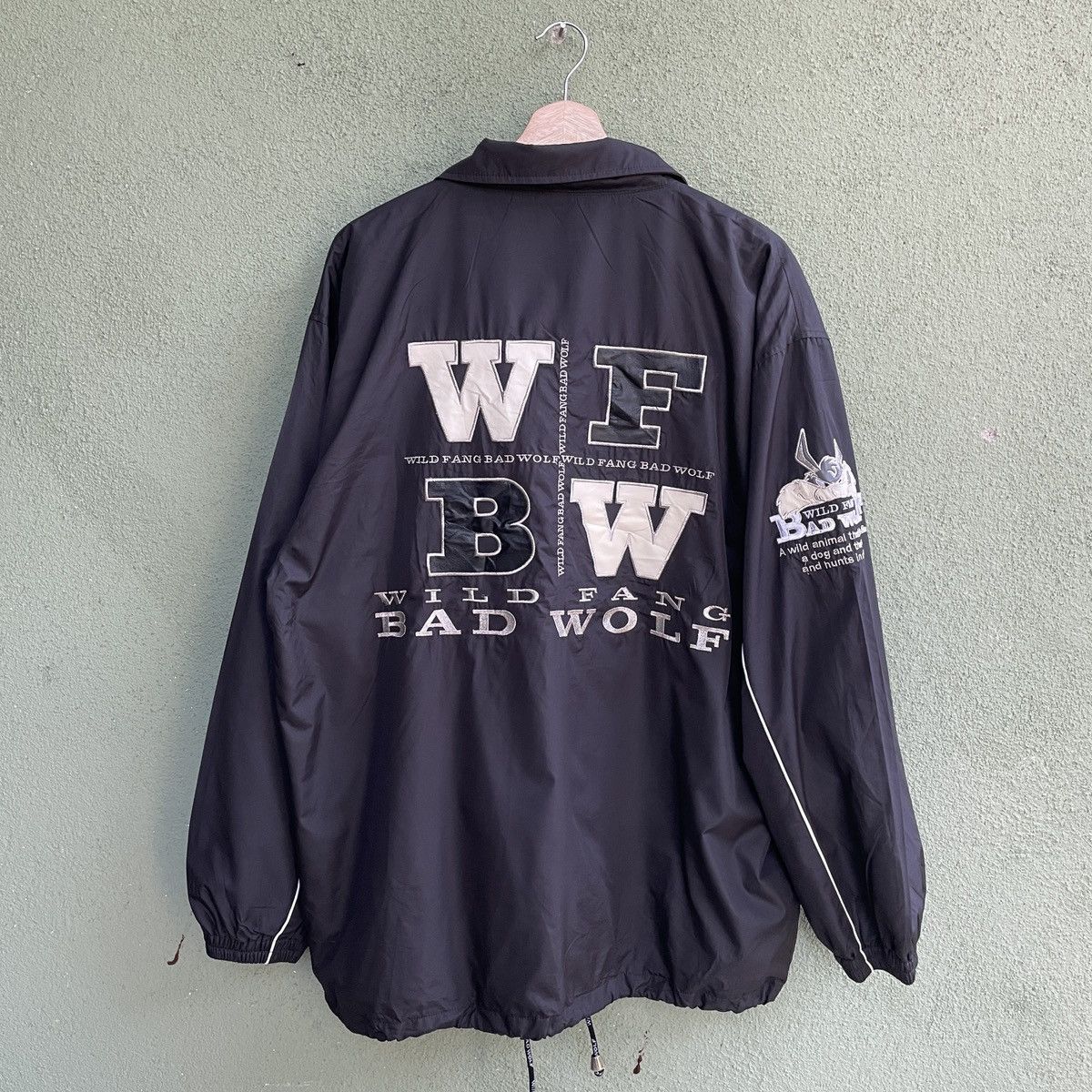 Japanese Brand RARE🔥 Vintage WFBW Big Logo Black Zipper Ups Jacket Size US XL / EU 56 / 4 - 1 Thumbnail