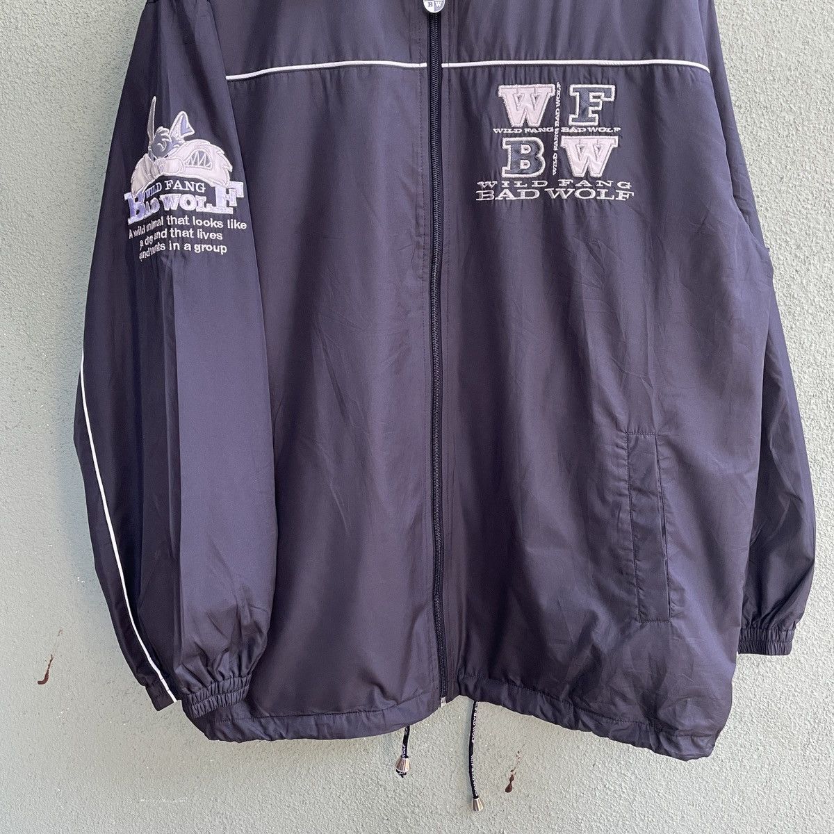 Japanese Brand RARE🔥 Vintage WFBW Big Logo Black Zipper Ups Jacket Size US XL / EU 56 / 4 - 5 Thumbnail