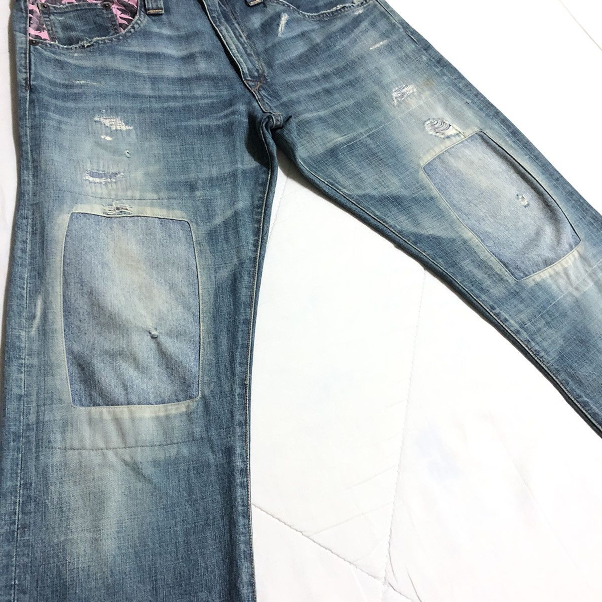 Japanese Brand RNA Japan Patchwork/Shashiko Distressed Denim Size US 30 / EU 46 - 4 Thumbnail