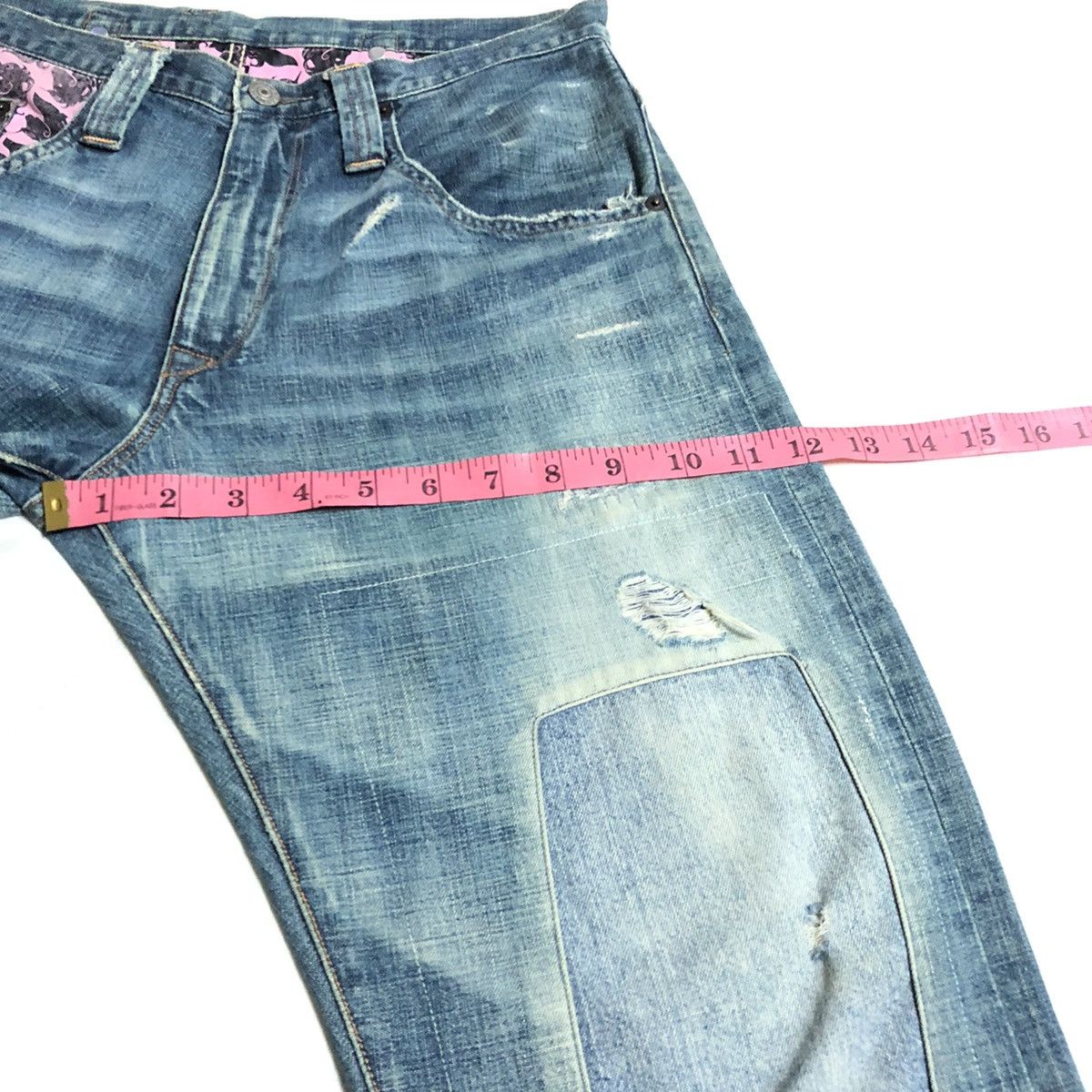 Japanese Brand RNA Japan Patchwork/Shashiko Distressed Denim Size US 30 / EU 46 - 8 Thumbnail