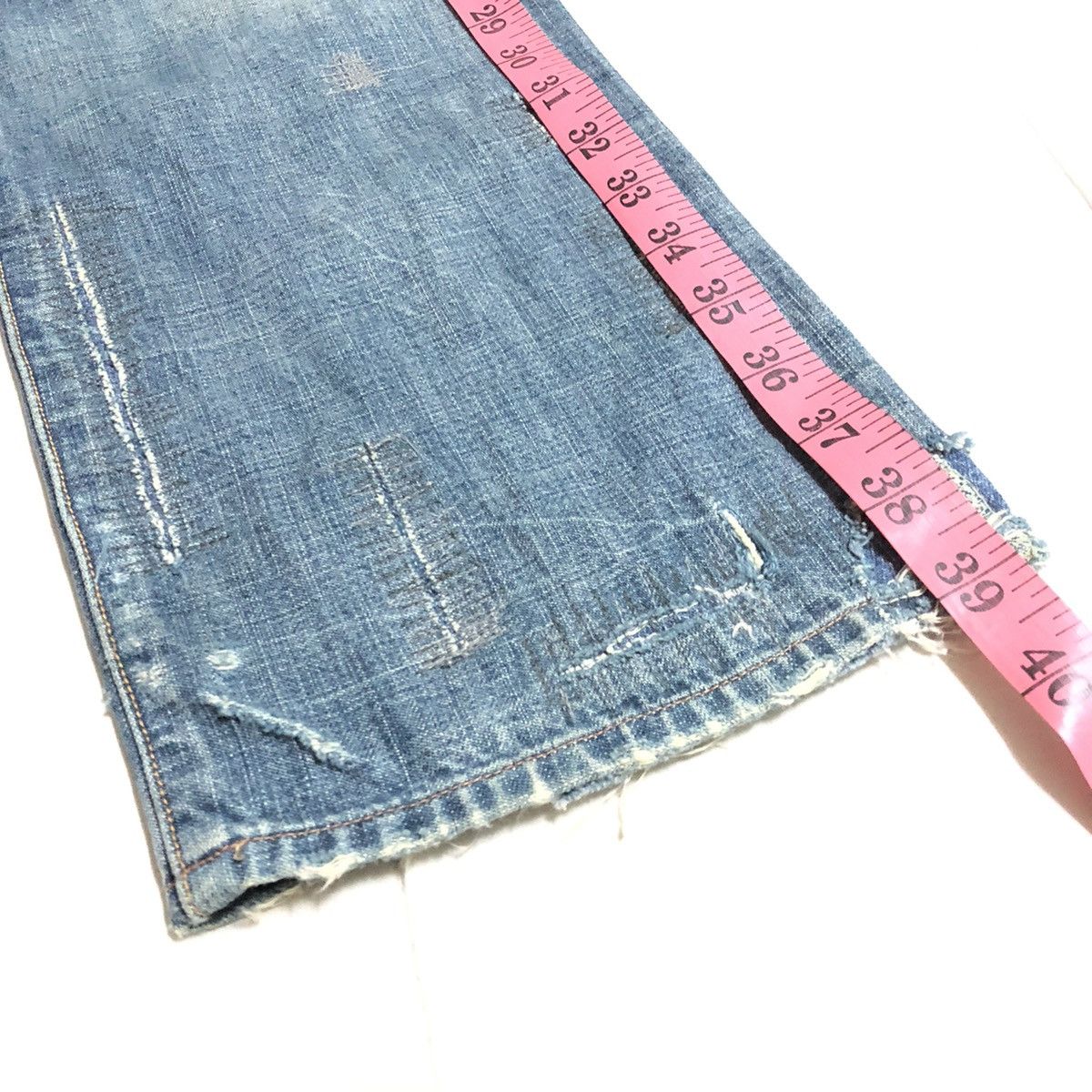 Japanese Brand RNA Japan Patchwork/Shashiko Distressed Denim Size US 30 / EU 46 - 9 Thumbnail