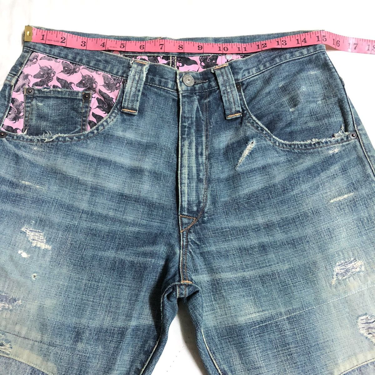 Japanese Brand RNA Japan Patchwork/Shashiko Distressed Denim Size US 30 / EU 46 - 7 Thumbnail