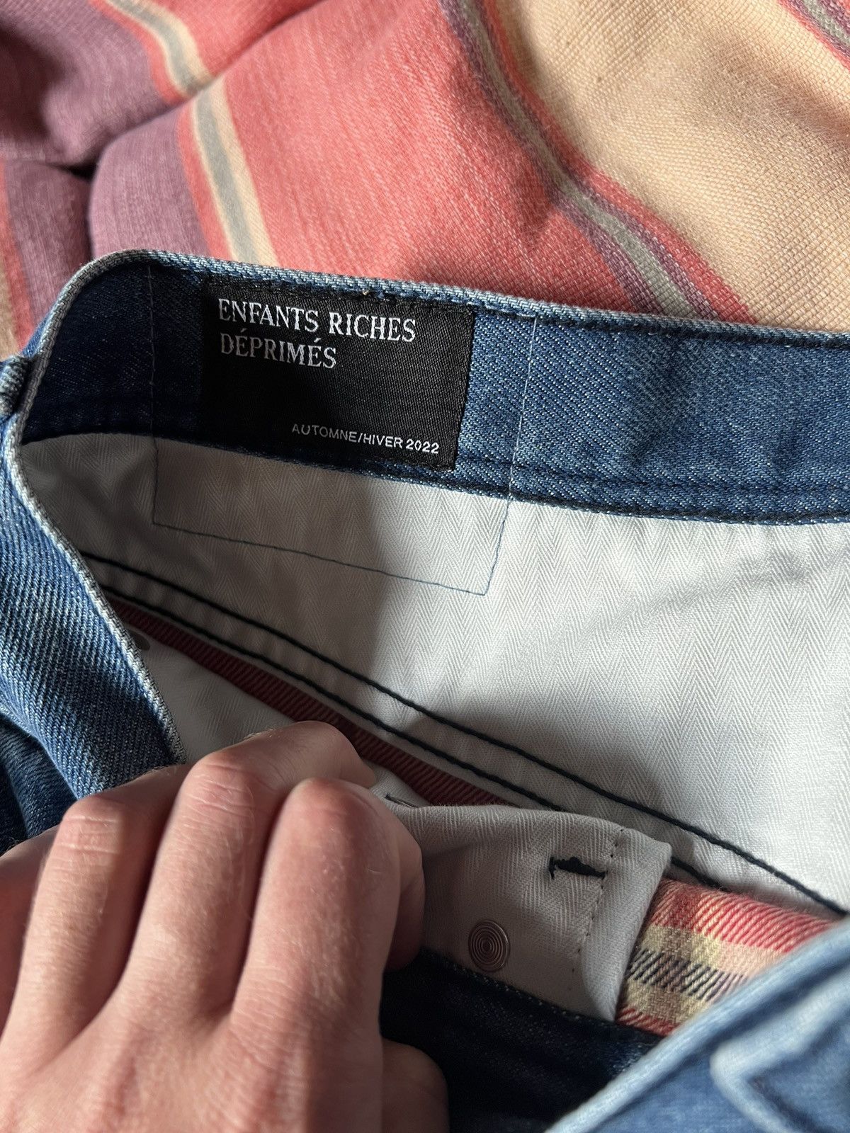 Enfants Riches Deprimes Enfant Riches Deprimes Blue Flannel Lined Jeans Size US 34 / EU 50 - 8 Thumbnail