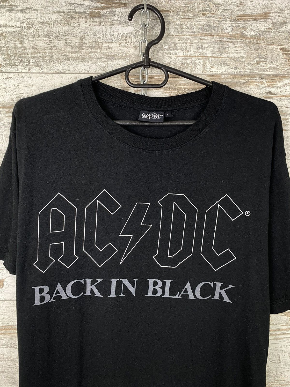 AC/DC × Vintage Mens Vintage AC/DC T Shirt rock band tee Back in Black Size US L / EU 52-54 / 3 - 3 Thumbnail