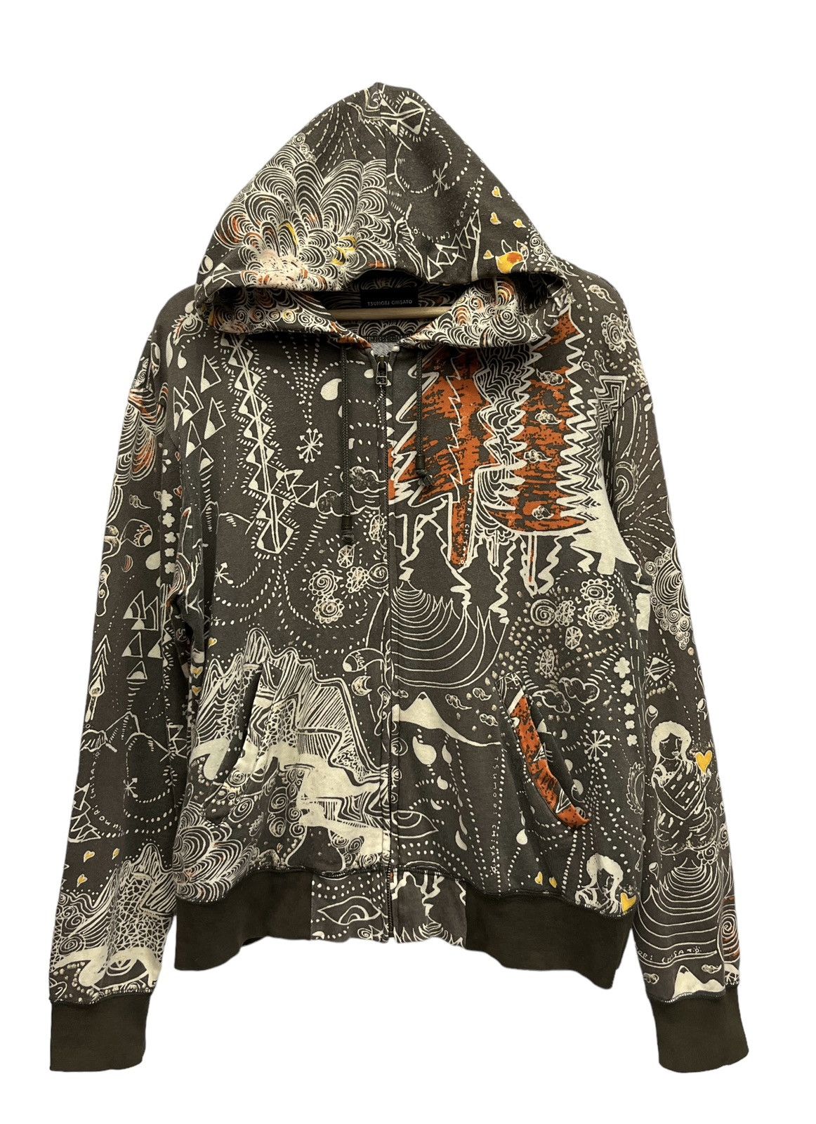 Issey Miyake VERY RARE🔥TSUMORI CHISATO Abstract Indian Art Zipper Hoodie Size US M / EU 48-50 / 2 - 1 Thumbnail