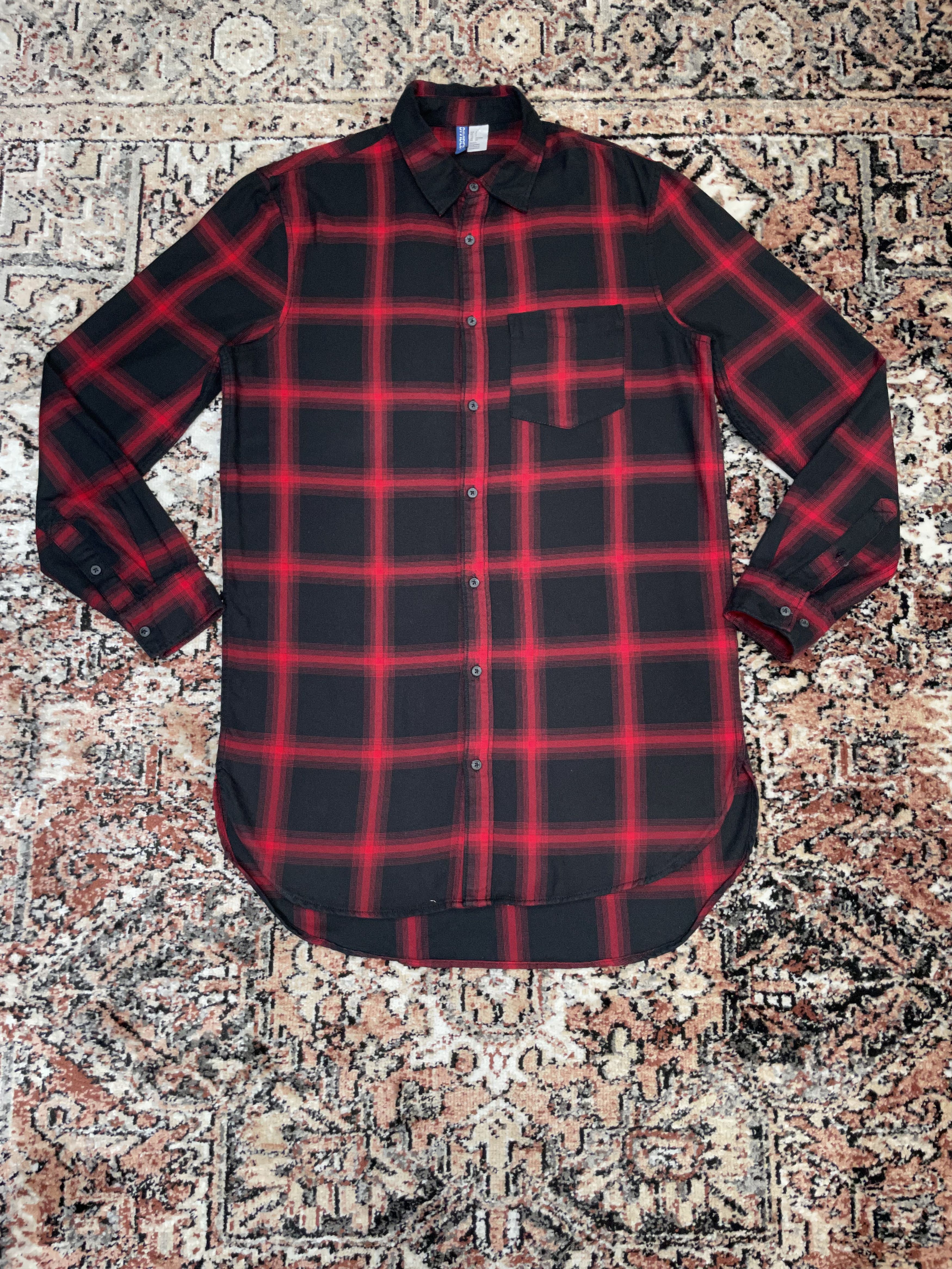 H&M H&M - Red Black Plaid button up Size US S / EU 44-46 / 1 - 1 Thumbnail