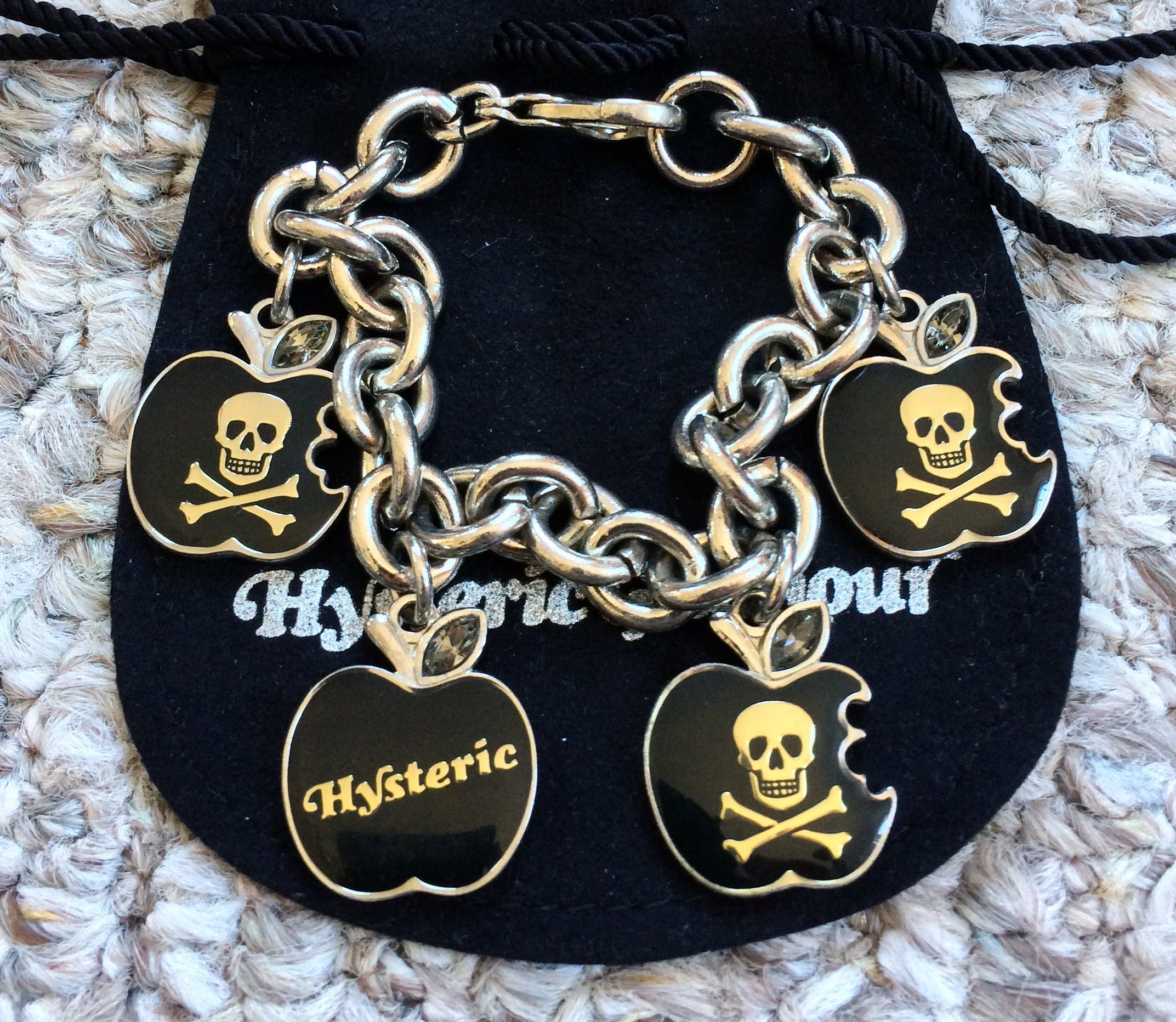 Hysteric Glamour Hysteric Glamour Skull Apple Charm Bracelet w/bag