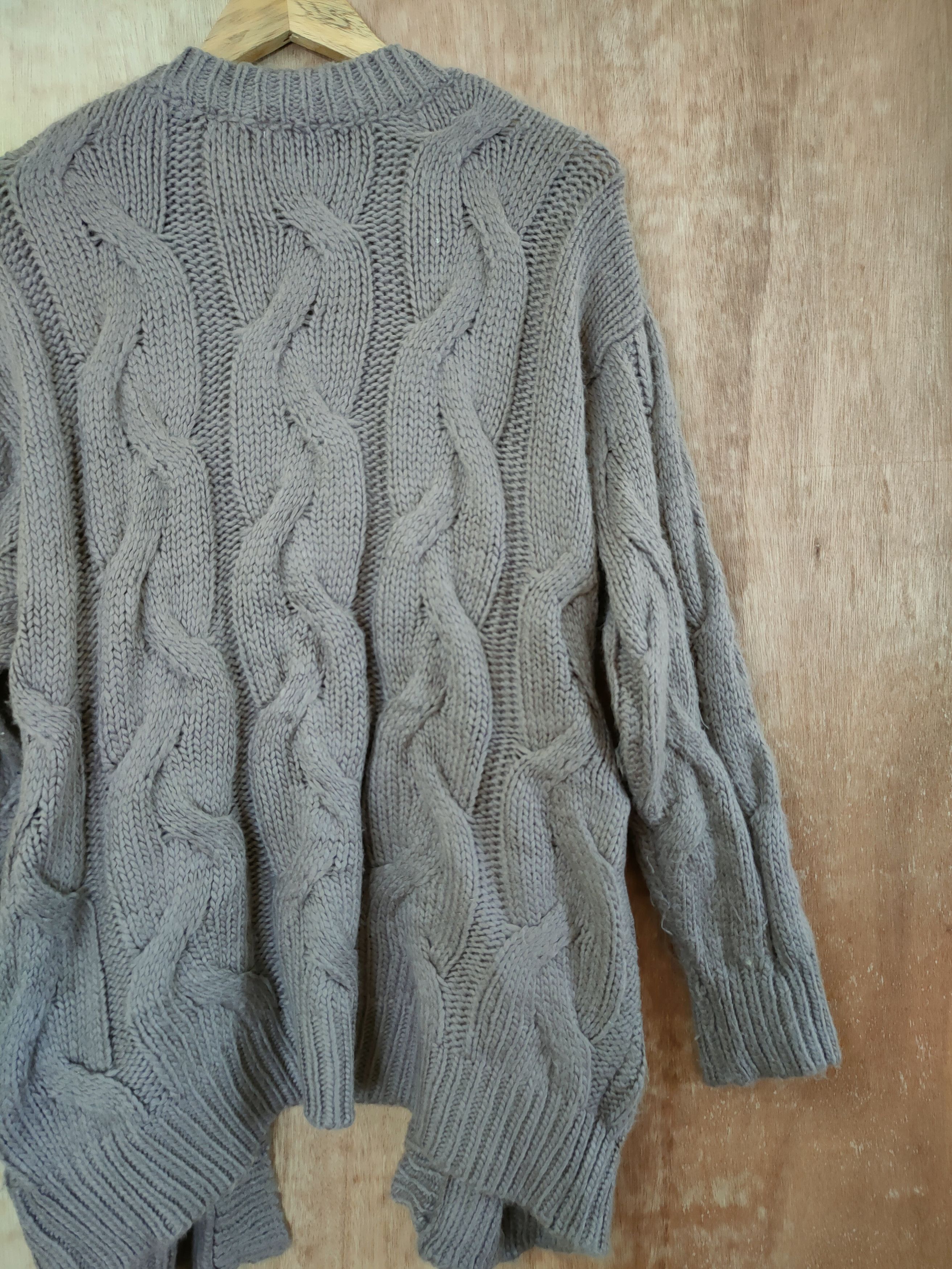 Aran Crafts Japan long cardigan aran isle cable knitwear #46-597 Size US L / EU 52-54 / 3 - 8 Thumbnail
