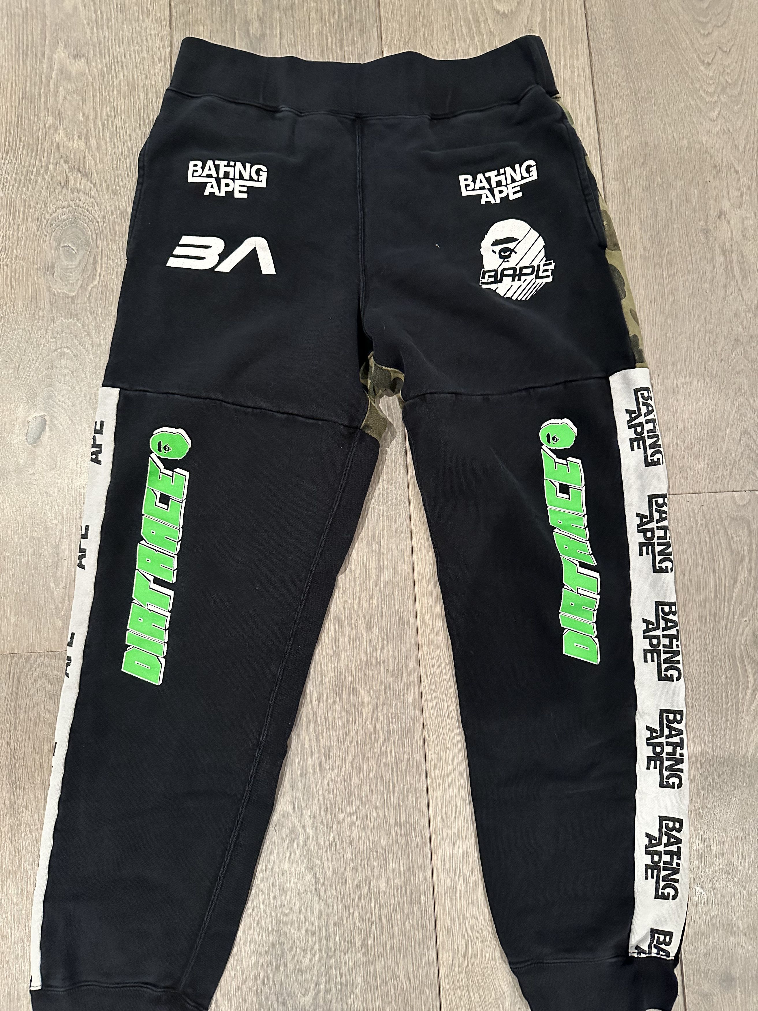 image of Bape Dirt Race Sweat Pants in Black, Men's (Size 32)