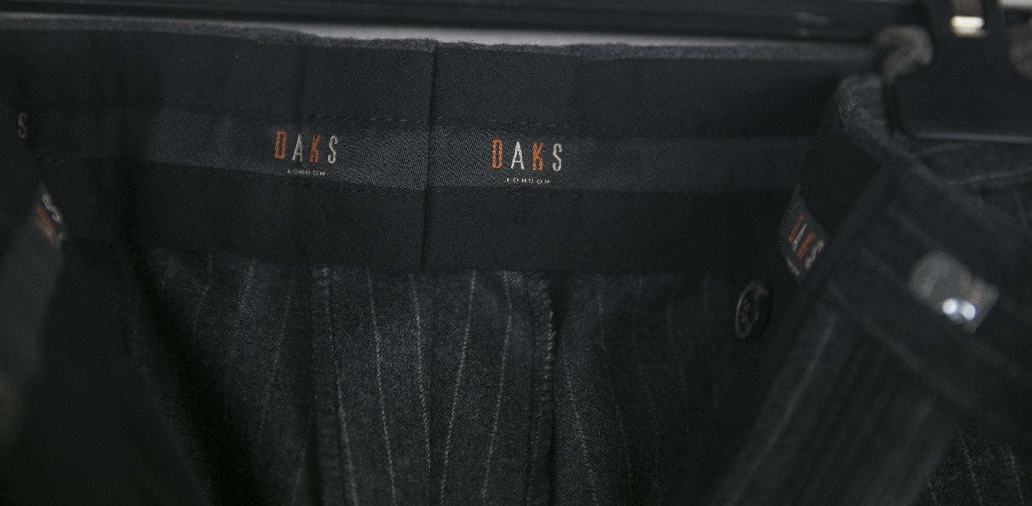 DAKS NWT DAKS London Pin Striped Flat Front Wool Trousers 52/42R Size US 36 / EU 52 - 6 Thumbnail
