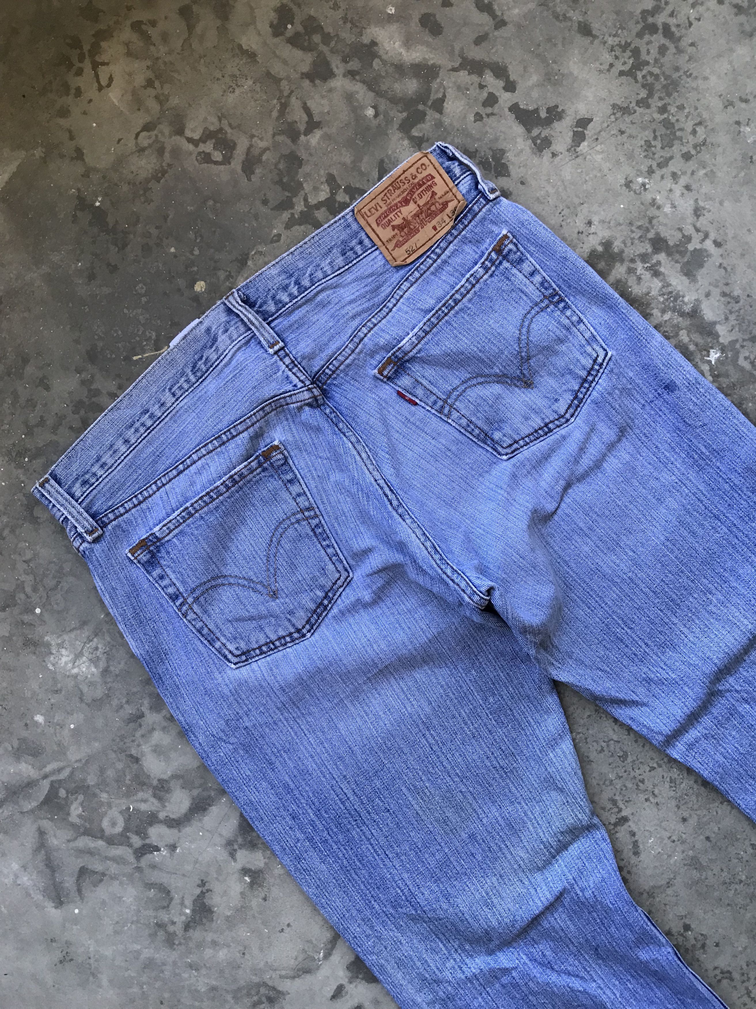 Levi's × Vintage VLEV50 - Levis 527 Boot Cut Kurt Cobain Distressed Jeans Size US 35 - 7 Thumbnail