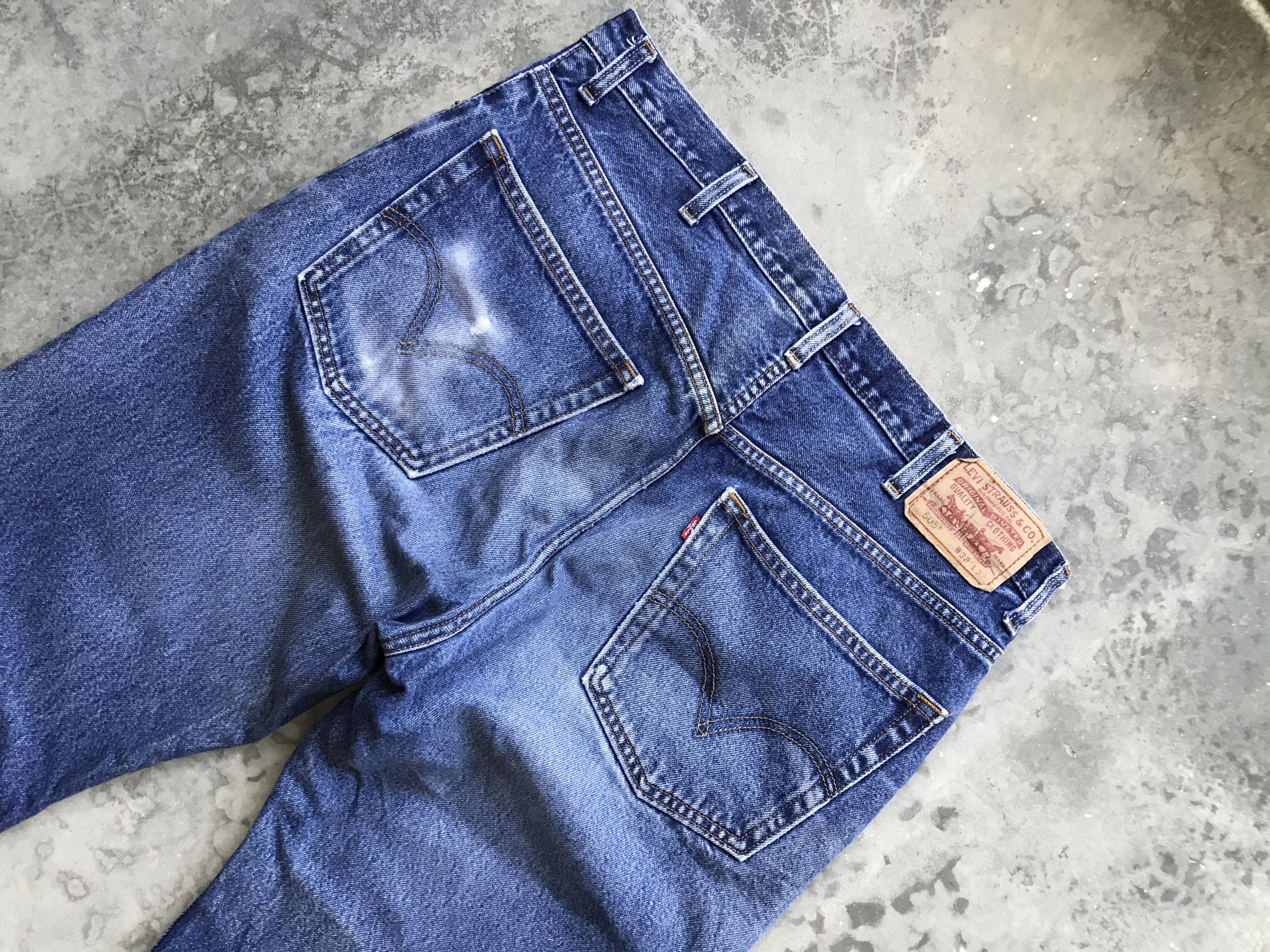 Levi's VLEV53 - Levis 505 Light Distressed Jeans Size US 37 - 9 Thumbnail