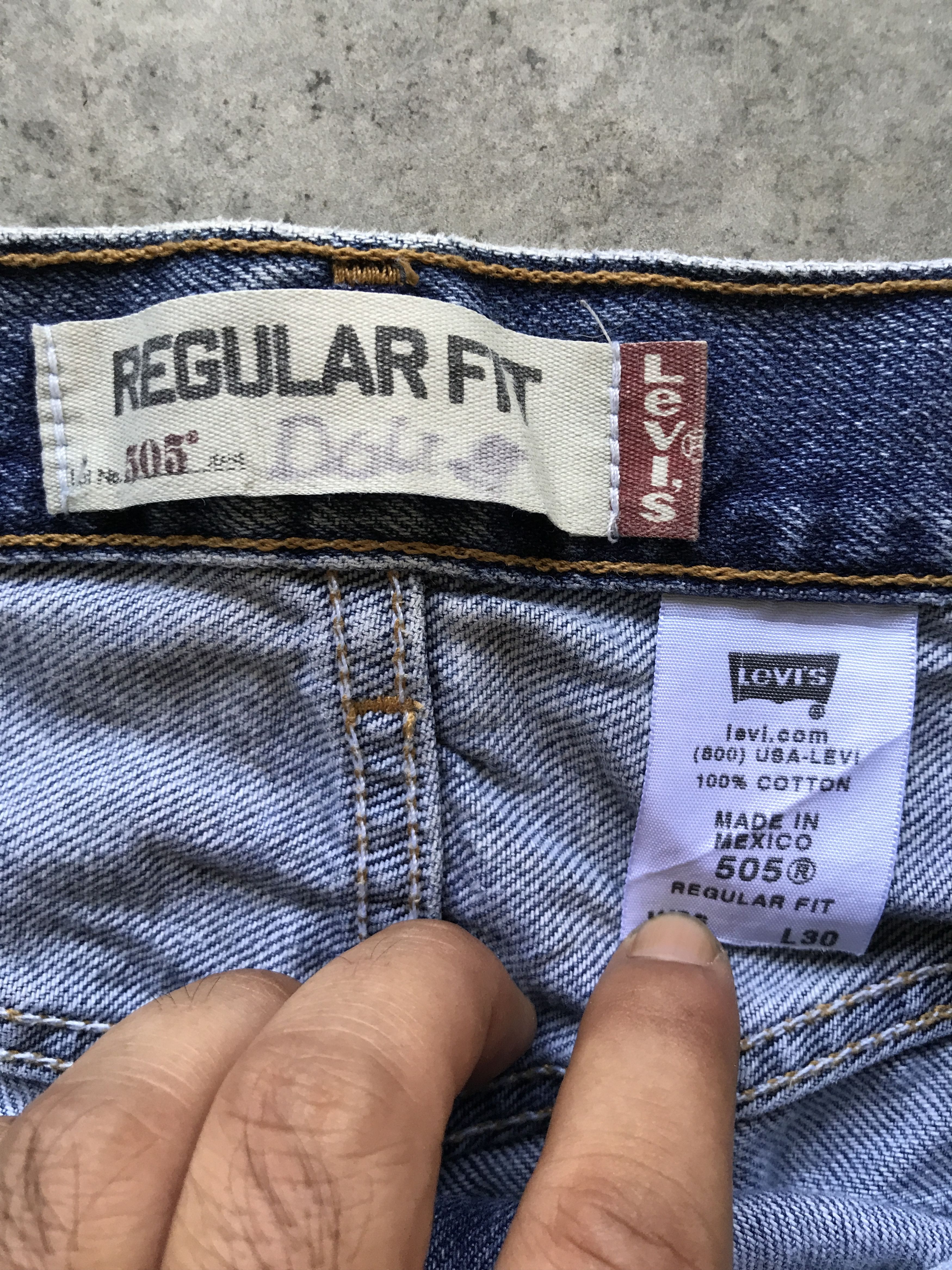 Levi's VLEV63 - Levis 505 Dirty Regular Jeans Size US 34 / EU 50 - 6 Thumbnail