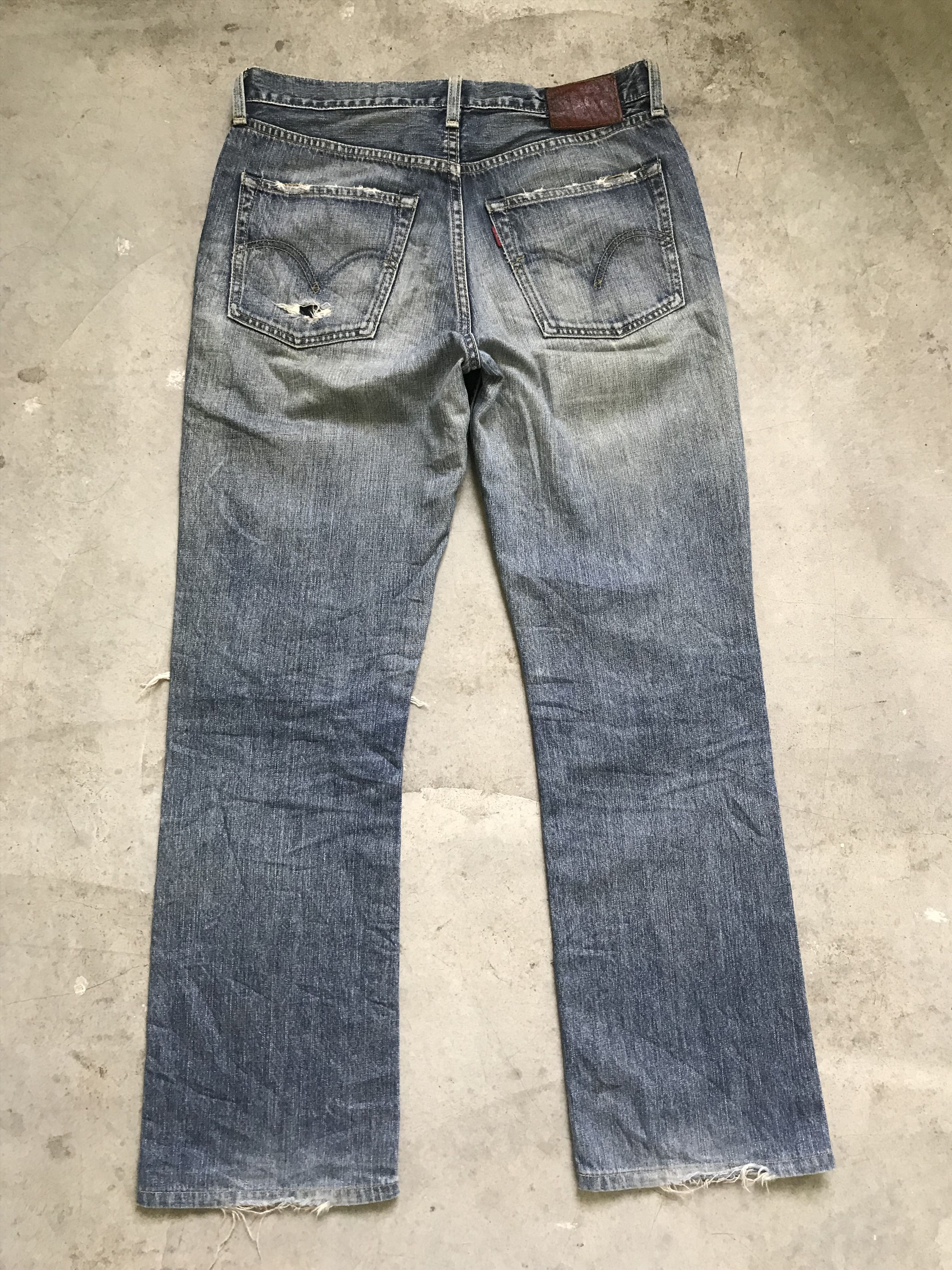 Levi's VLEV35 - Flare Levis 507 Distressed Denim Custom Military Size US 31 - 12 Thumbnail