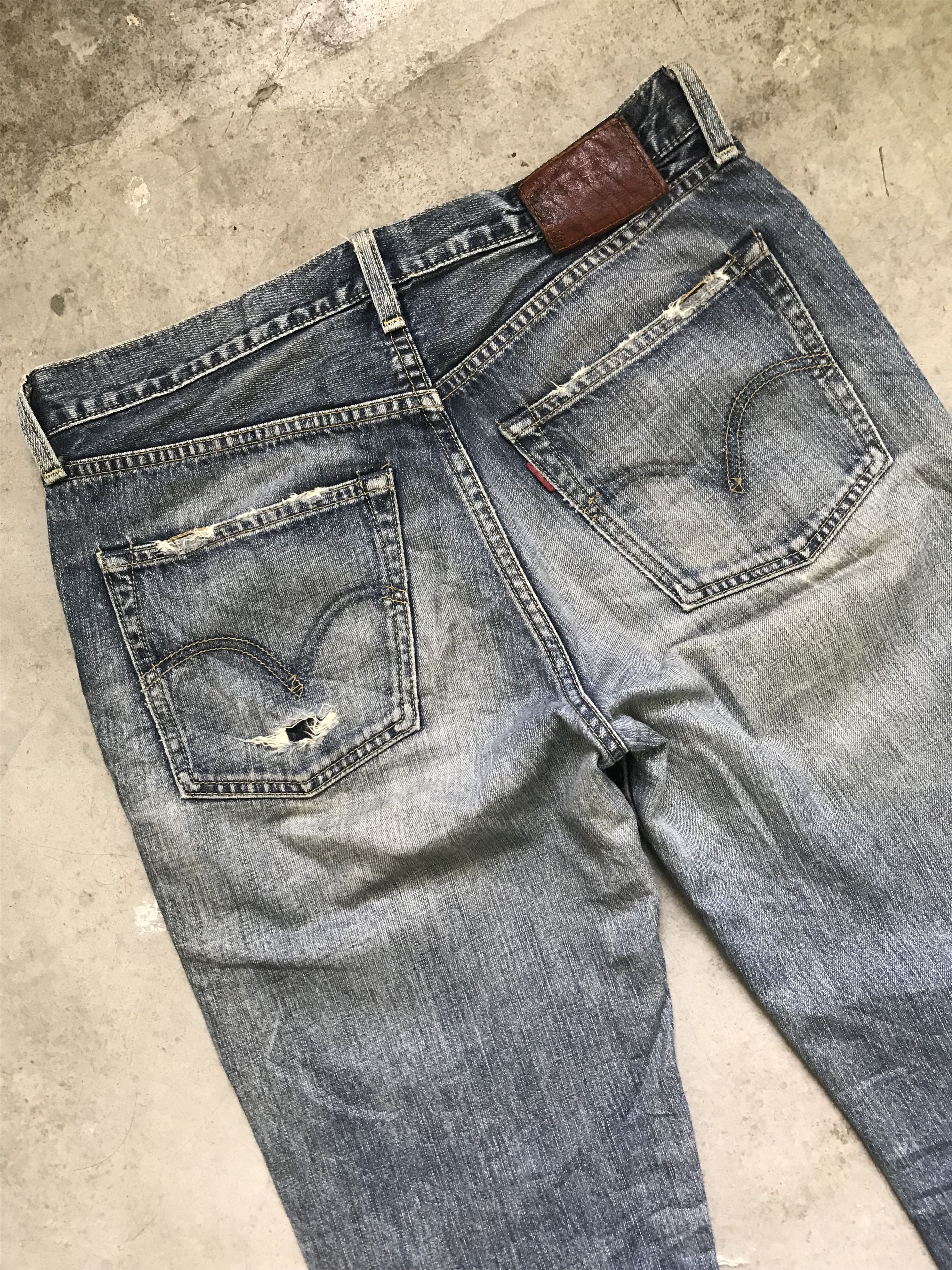 Levi's VLEV35 - Flare Levis 507 Distressed Denim Custom Military Size US 31 - 13 Thumbnail