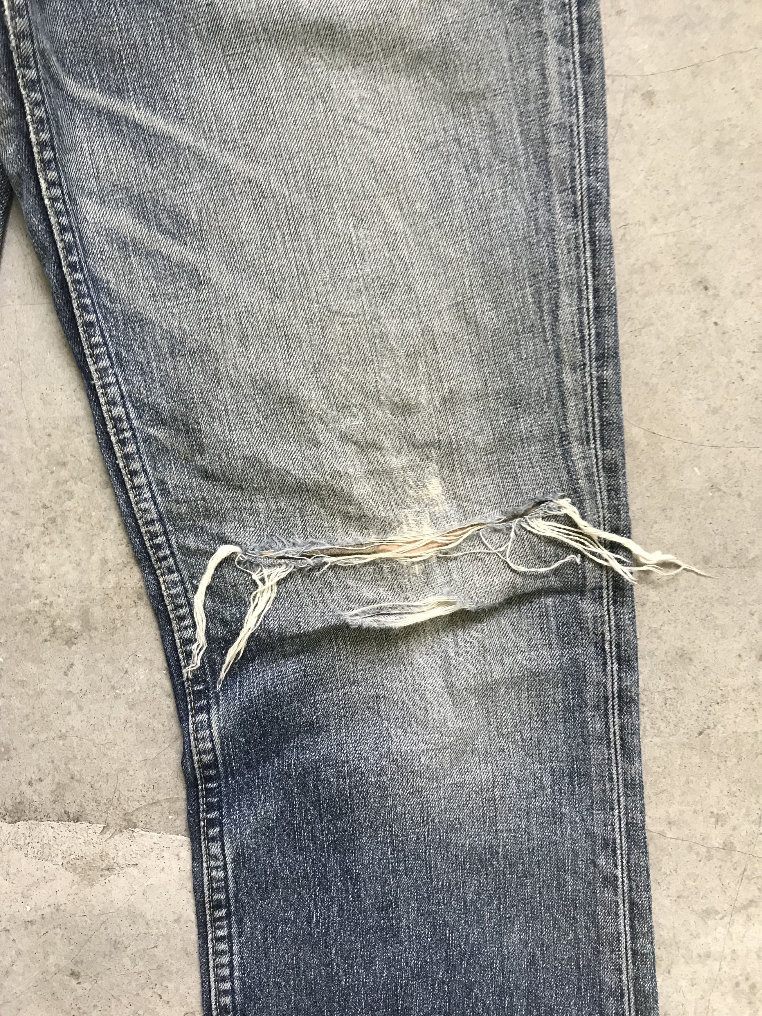 Levi's VLEV35 - Flare Levis 507 Distressed Denim Custom Military Size US 31 - 6 Thumbnail