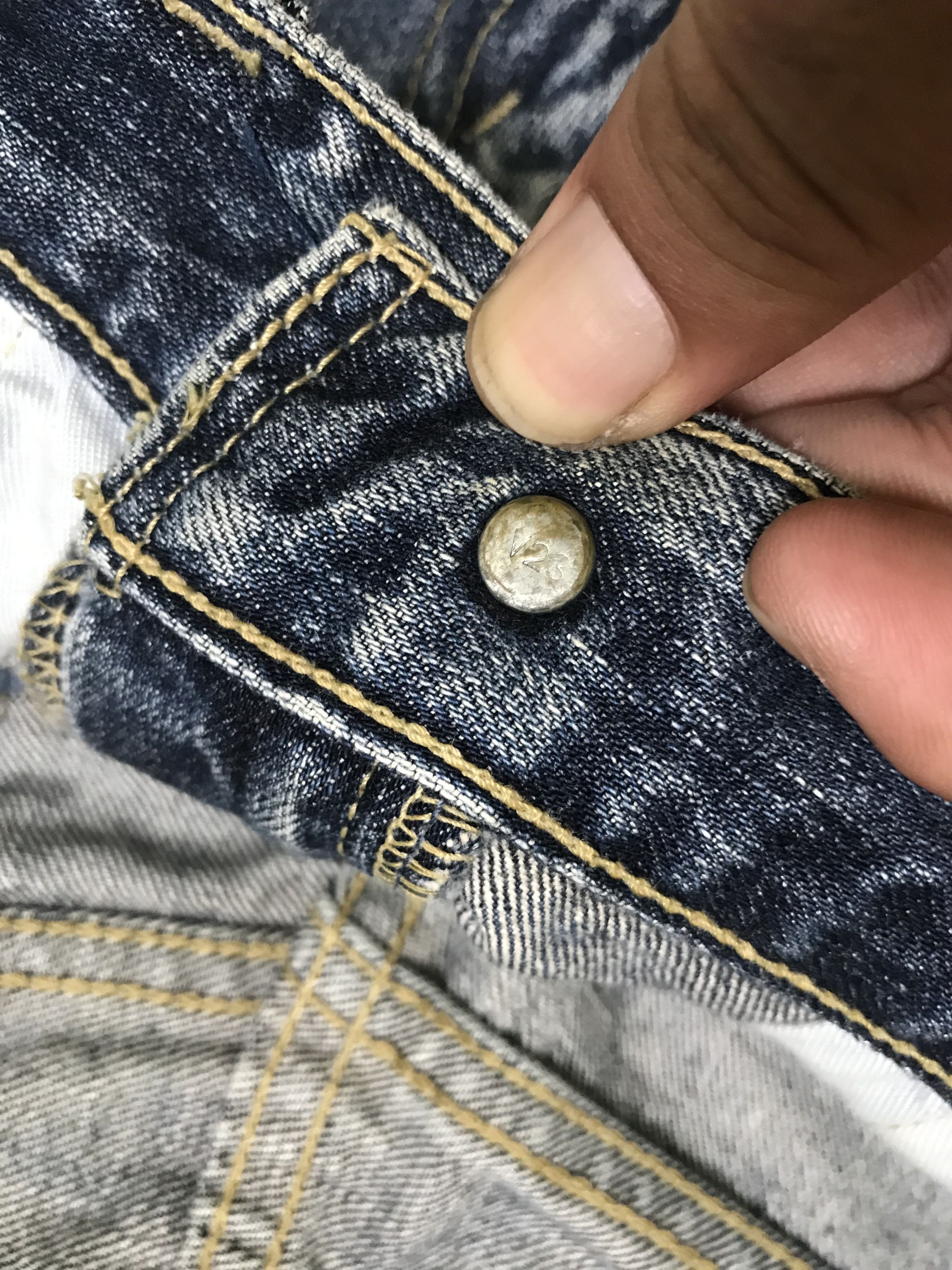 Levi's VLEV35 - Flare Levis 507 Distressed Denim Custom Military Size US 31 - 11 Thumbnail