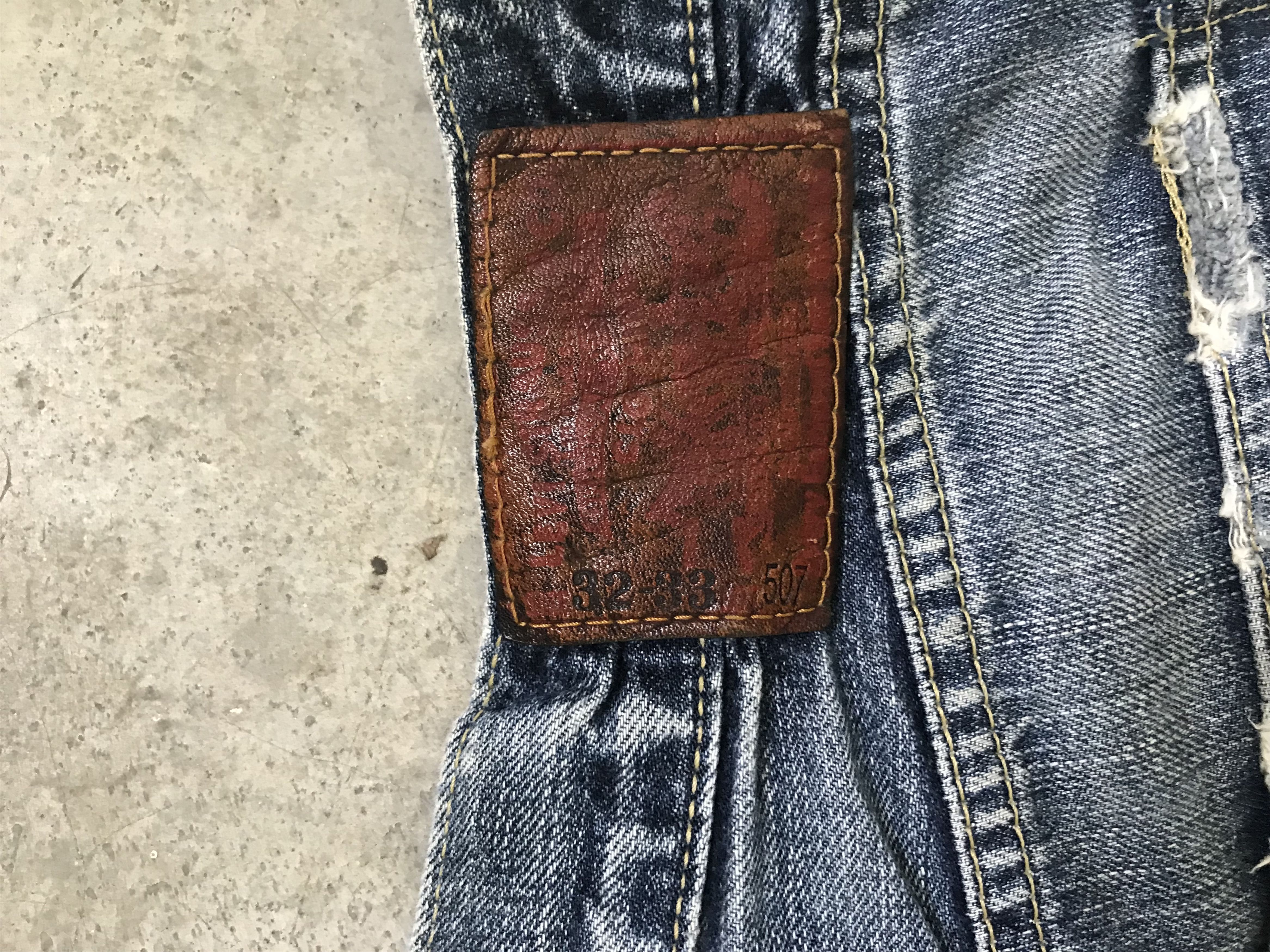 Levi's VLEV35 - Flare Levis 507 Distressed Denim Custom Military Size US 31 - 17 Thumbnail