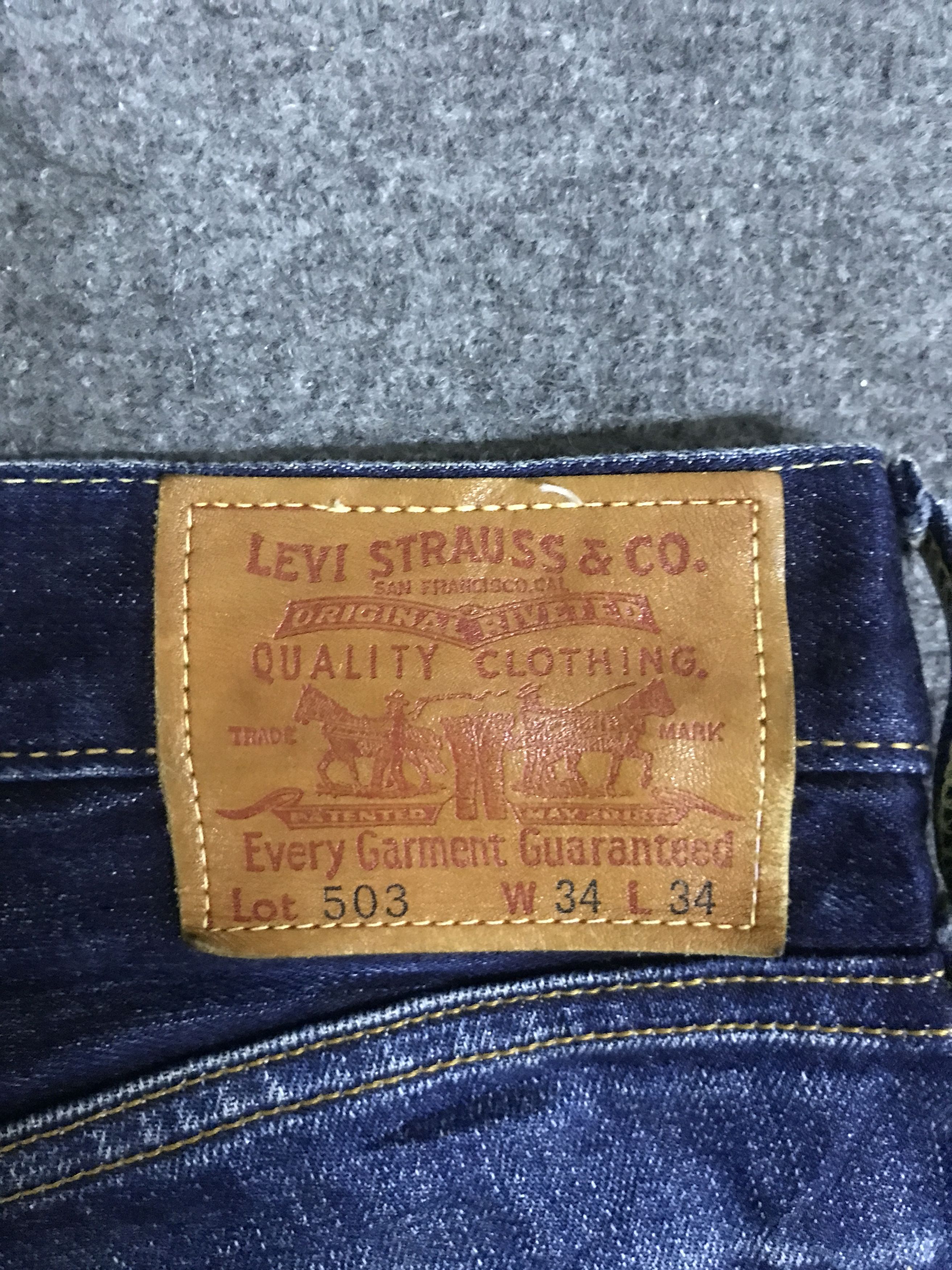 Levi's VLEV125-Levis 503 Blue wash Distressed Jeans Size US 35 - 14 Thumbnail