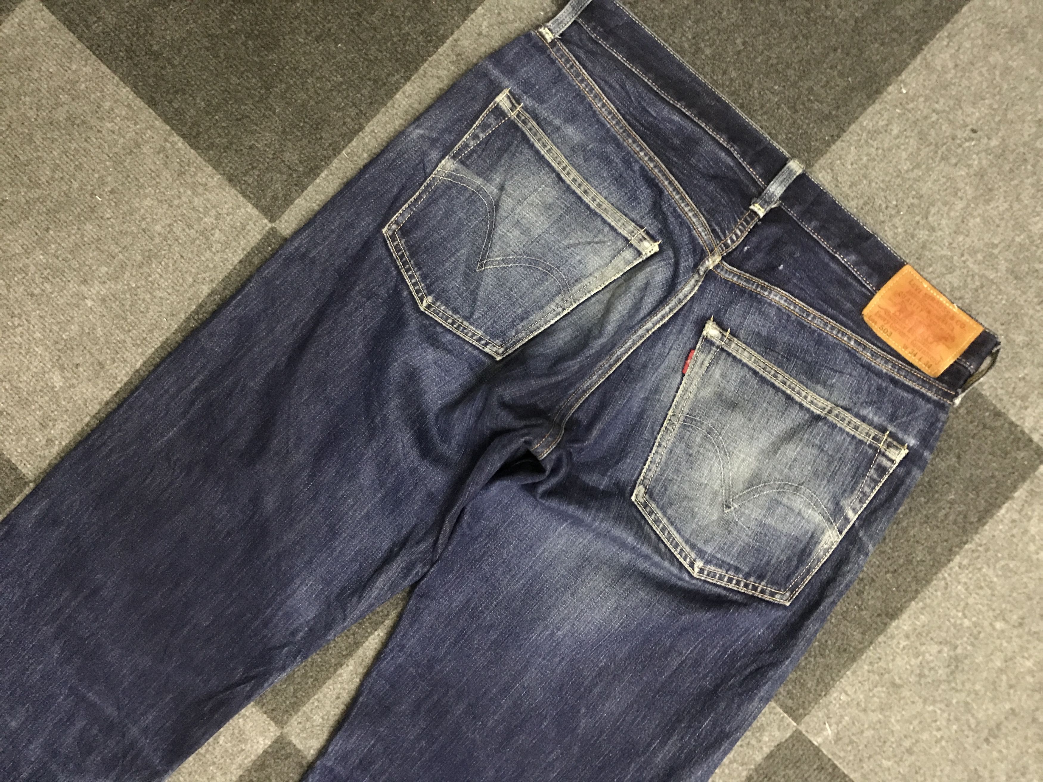 Levi's VLEV125-Levis 503 Blue wash Distressed Jeans Size US 35 - 11 Thumbnail