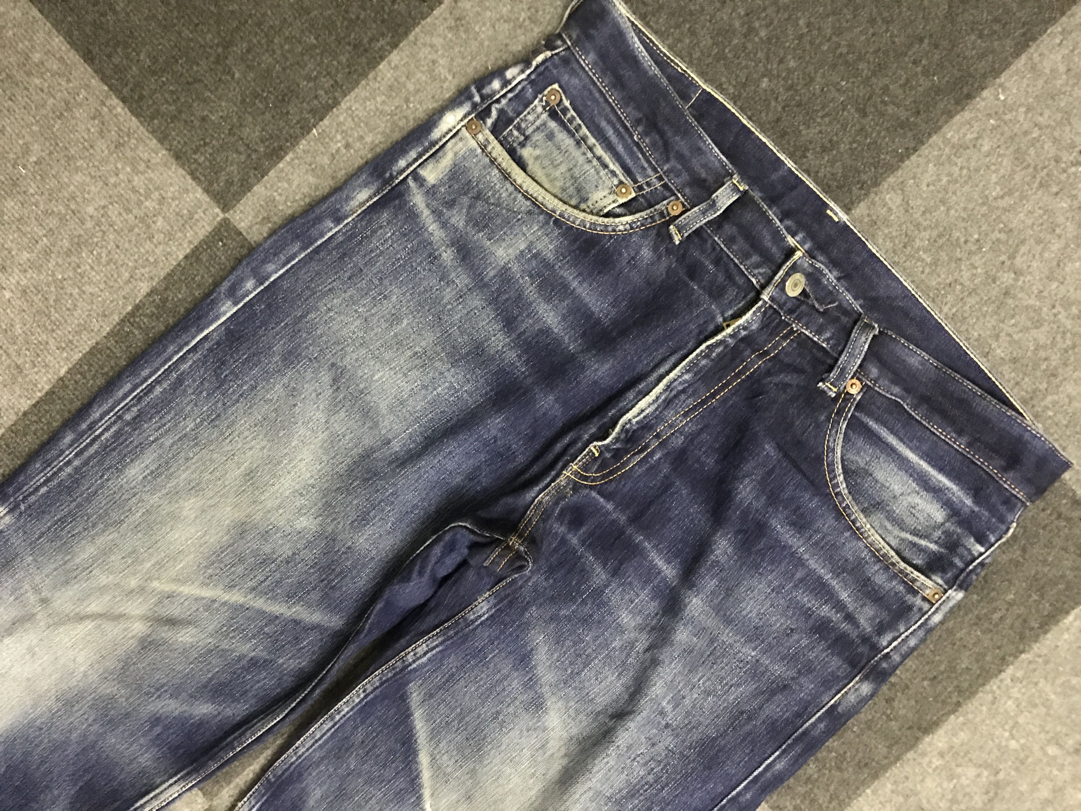 Levi's VLEV125-Levis 503 Blue wash Distressed Jeans Size US 35 - 2 Thumbnail