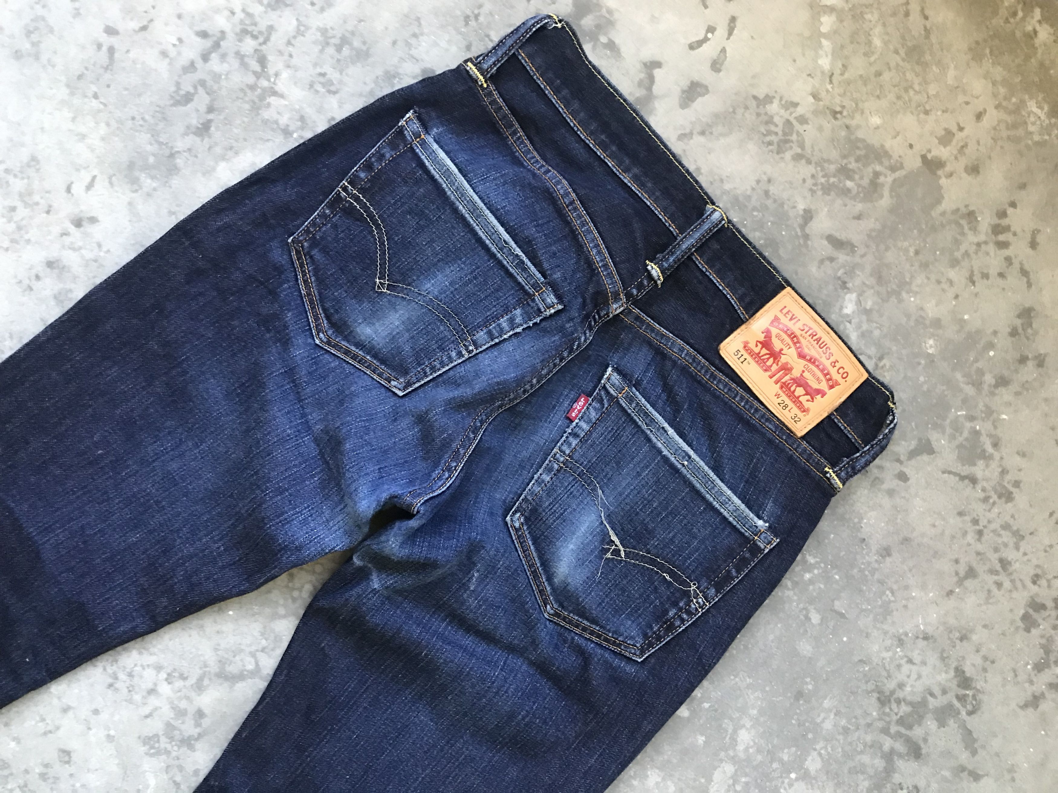 Levi's × Levi's Vintage Clothing VLEV48 - Levis 511 Dark Blue Skinny Jeans Size US 27 - 8 Thumbnail