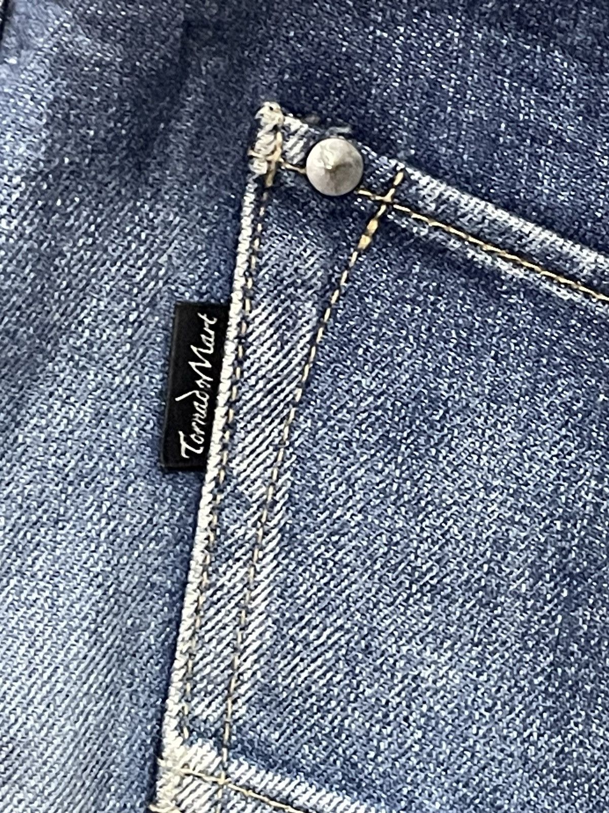 Tornado Mart Vintage Tornado Mart Paint Splatter Denim With Leather Belt Size US 32 / EU 48 - 12 Thumbnail