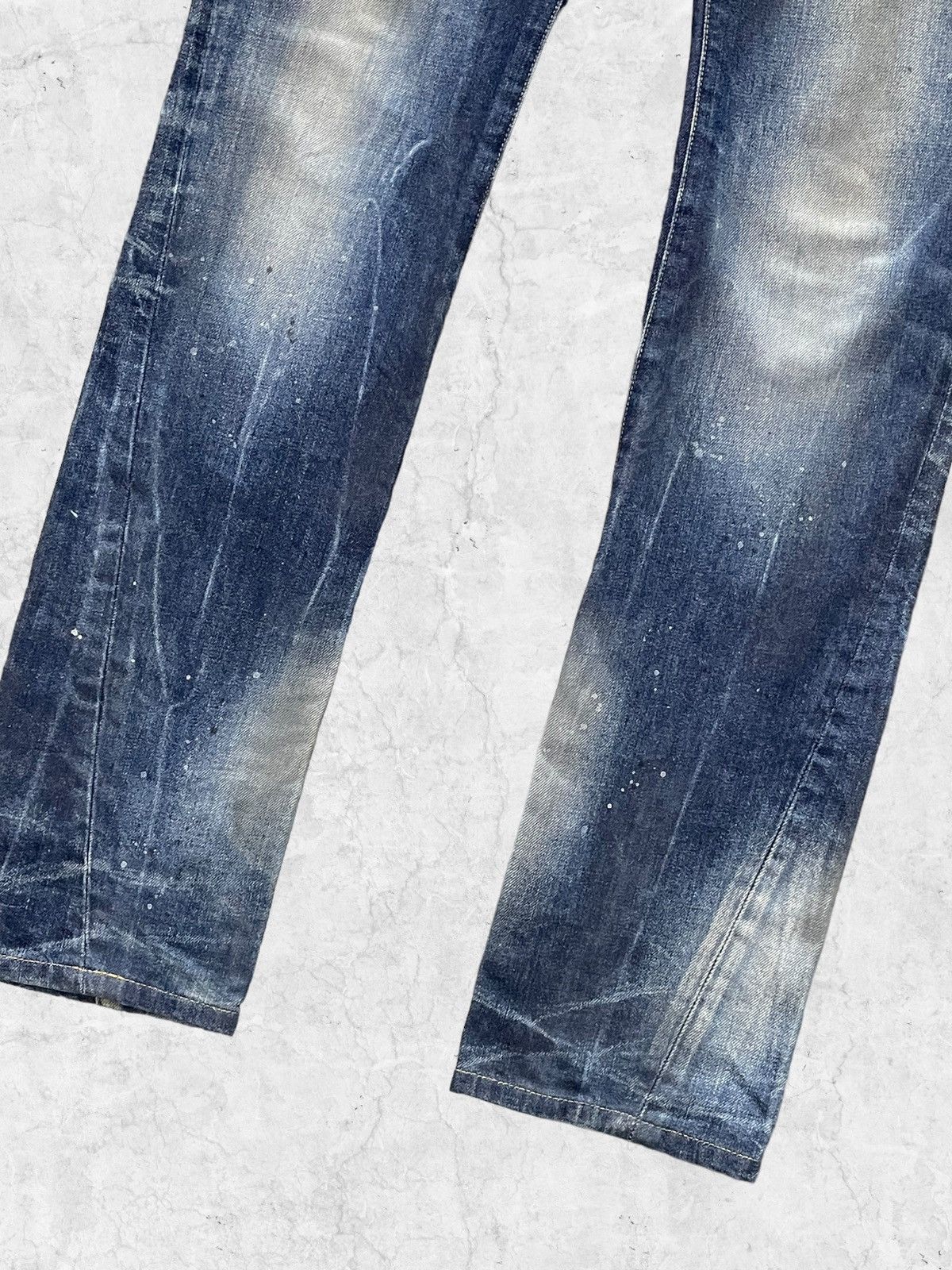 Tornado Mart Vintage Tornado Mart Paint Splatter Denim With Leather Belt Size US 32 / EU 48 - 6 Thumbnail